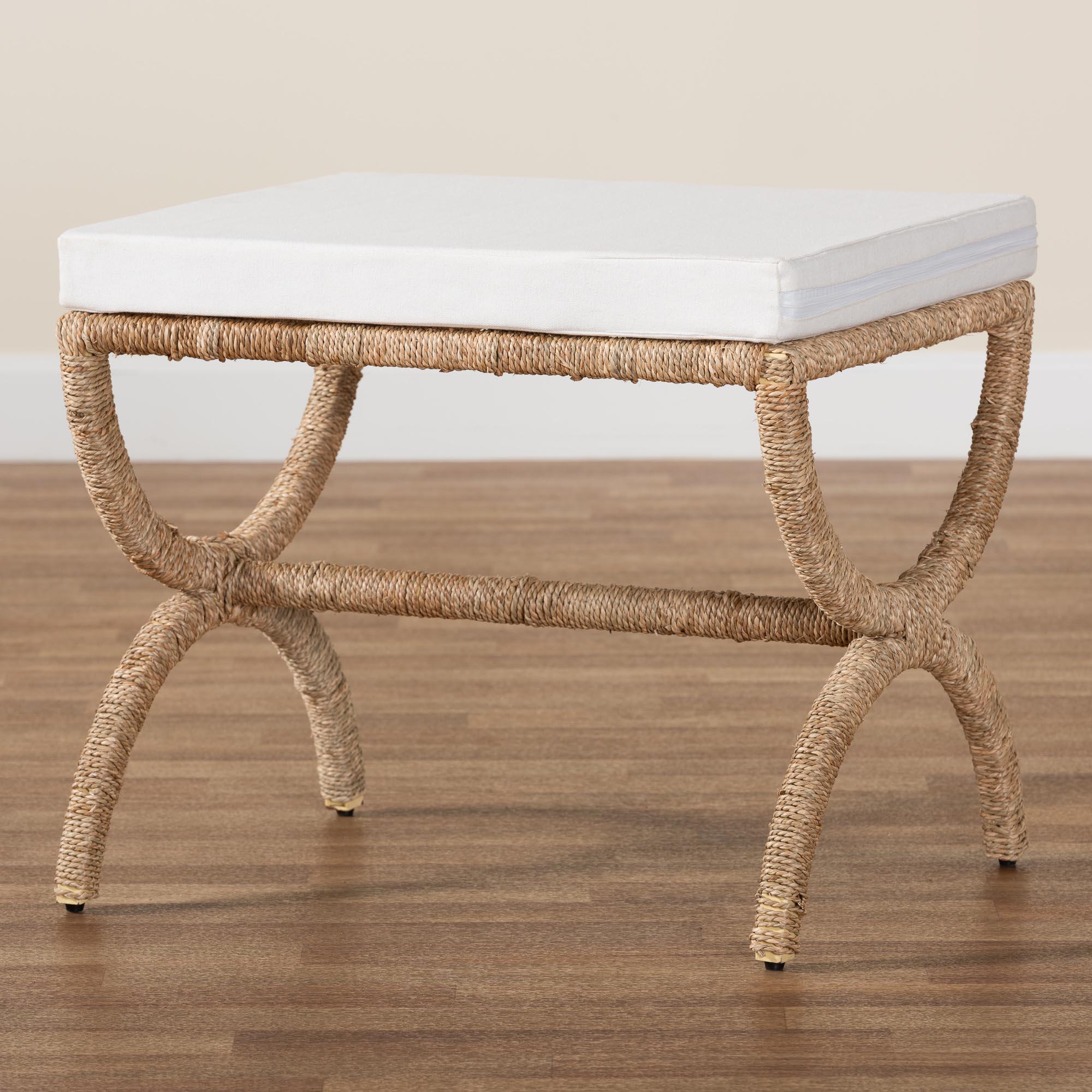 bali & pari Maliyah Japandi Seagrass Ottoman