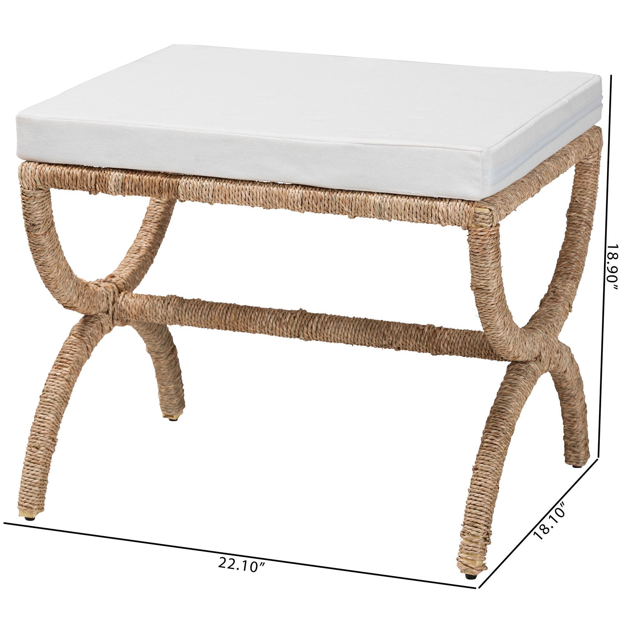 bali & pari Maliyah Japandi Seagrass Ottoman