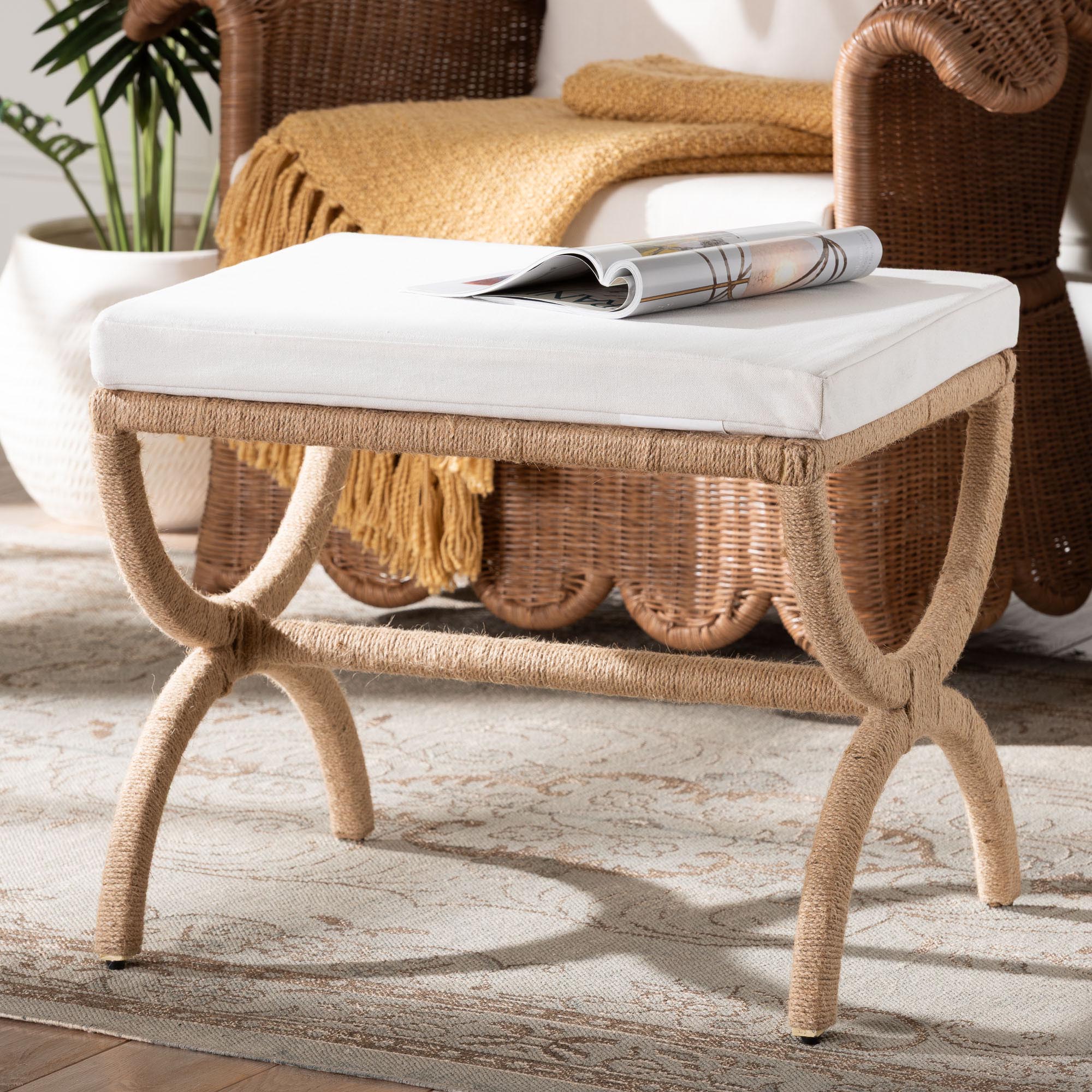 bali & pari Maliyah Japandi Jute Ottoman