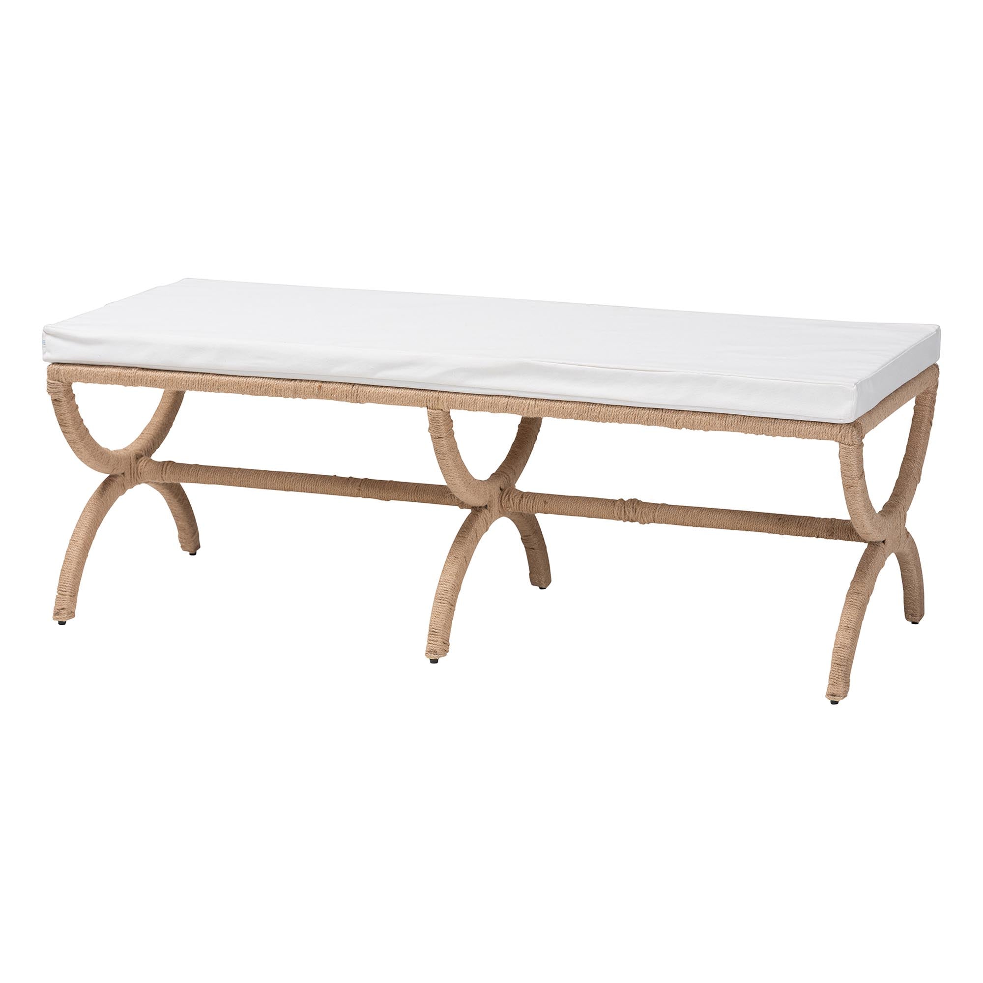 Bali & Pari Maliyah Japandi Jute Accent Bench