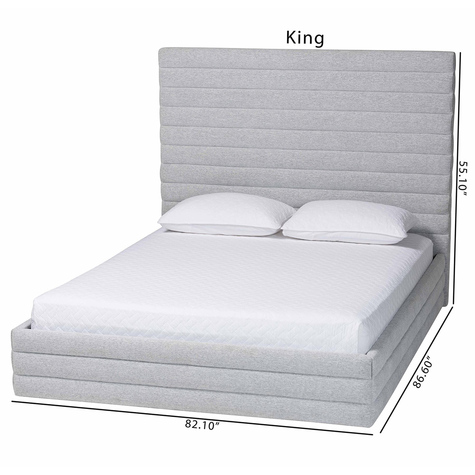 Cadmus Modern Light Channel-Tufted Fabric Platform Bed