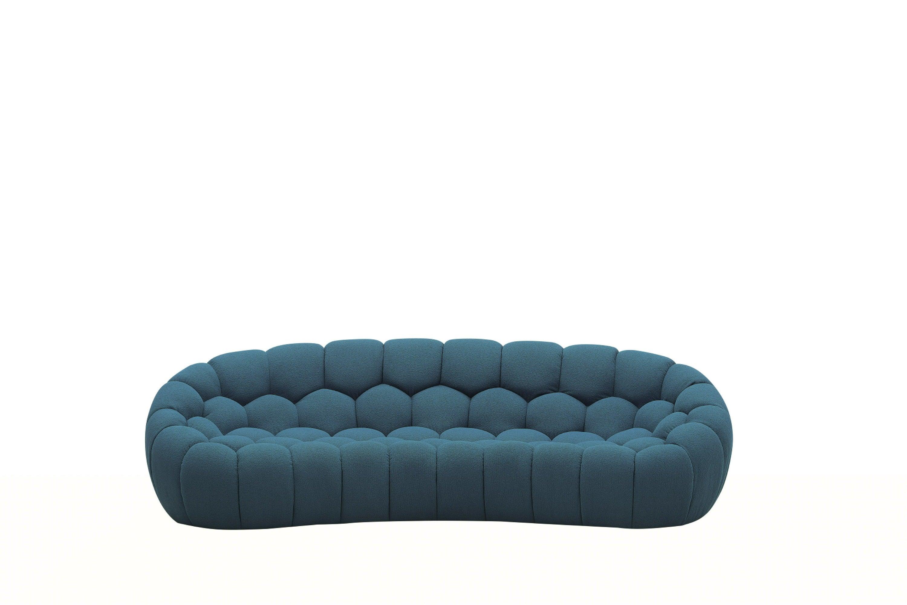 Divani Casa Yolonda Modern Curved Dark Fabric Sofa Set