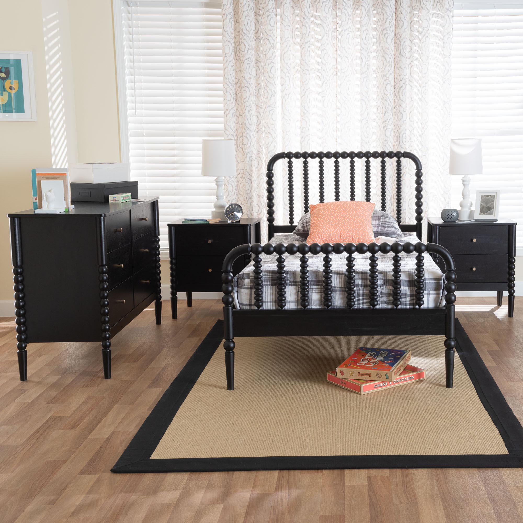 Lucera Mid-Century 4-Piece Bobbin Bedroom Set