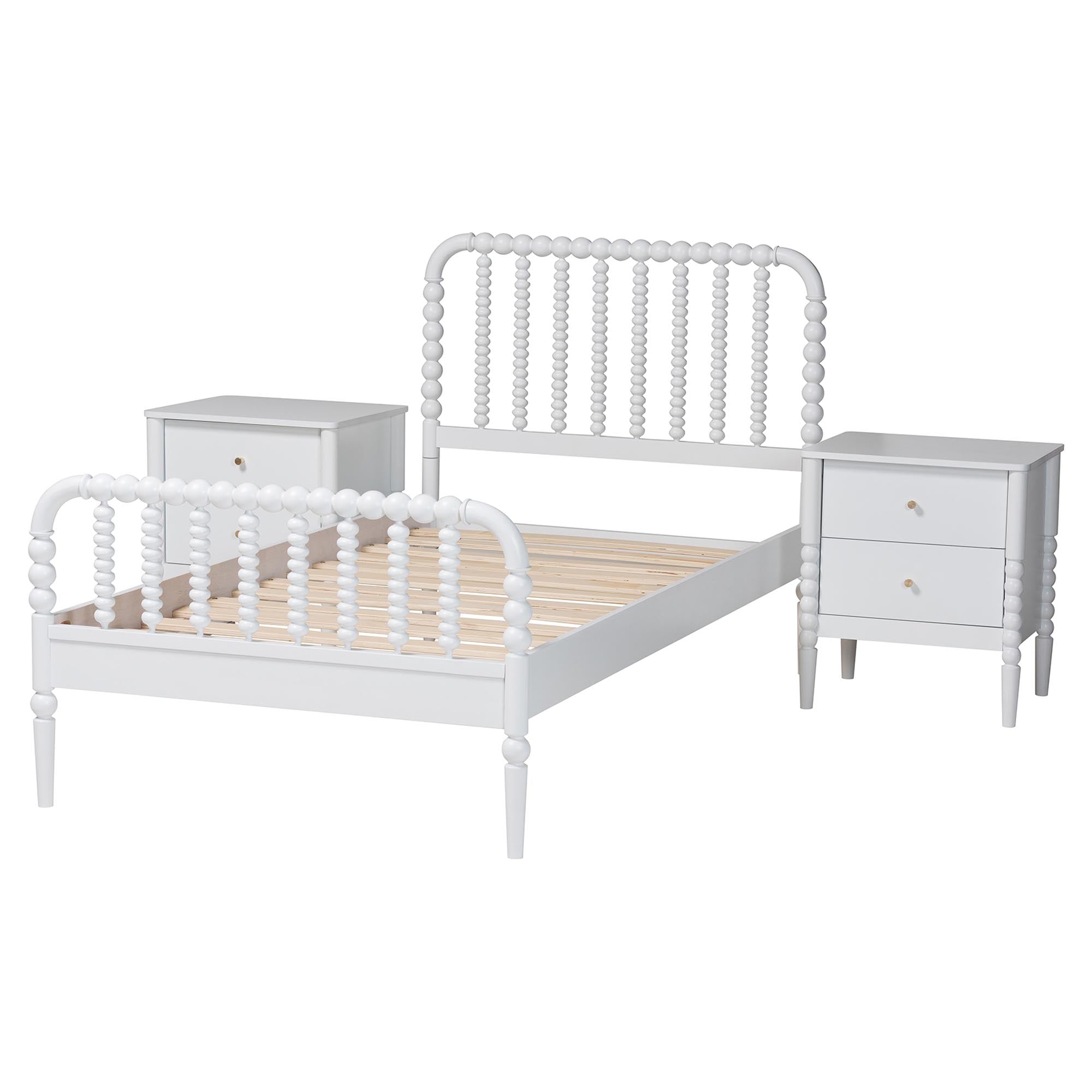 Lucera Mid-Century 3-Piece Bobbin Bedroom Set