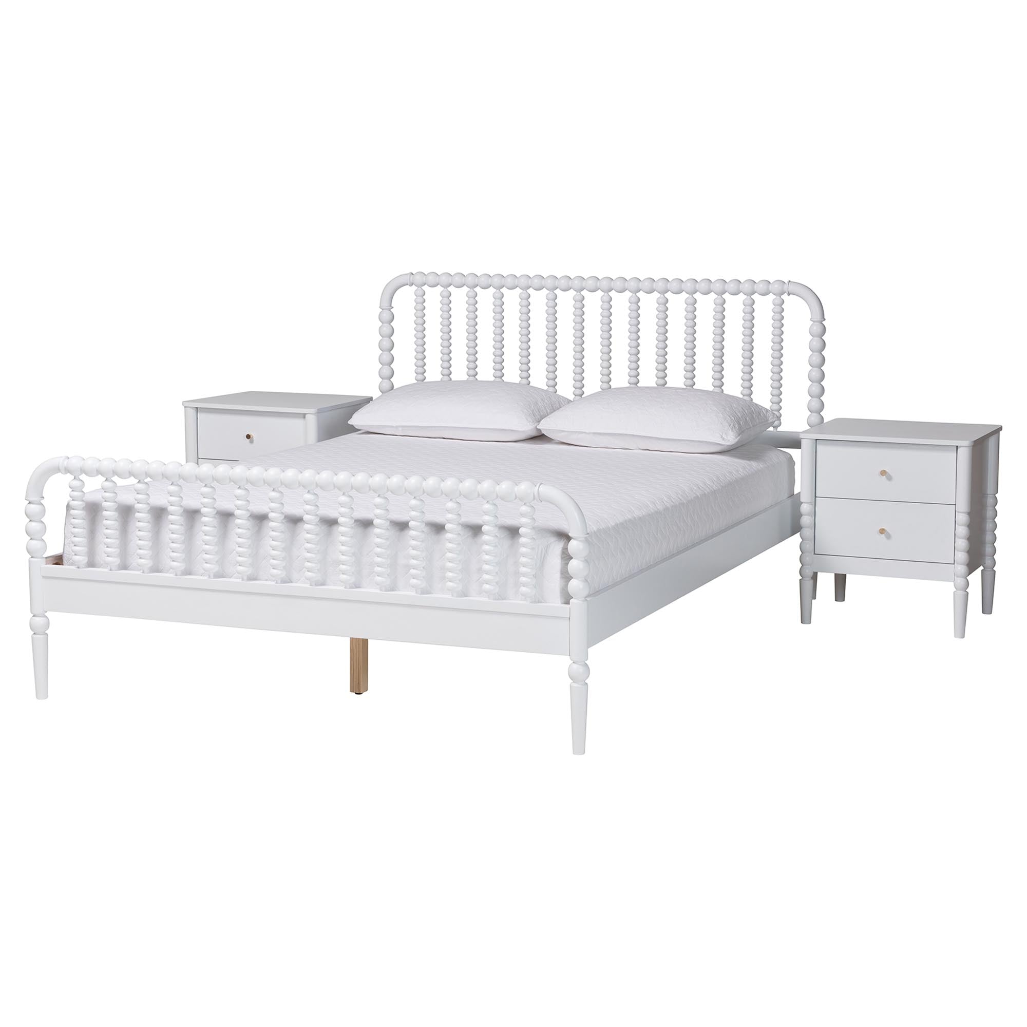 Lucera Mid-Century 3-Piece Bobbin Bedroom Set