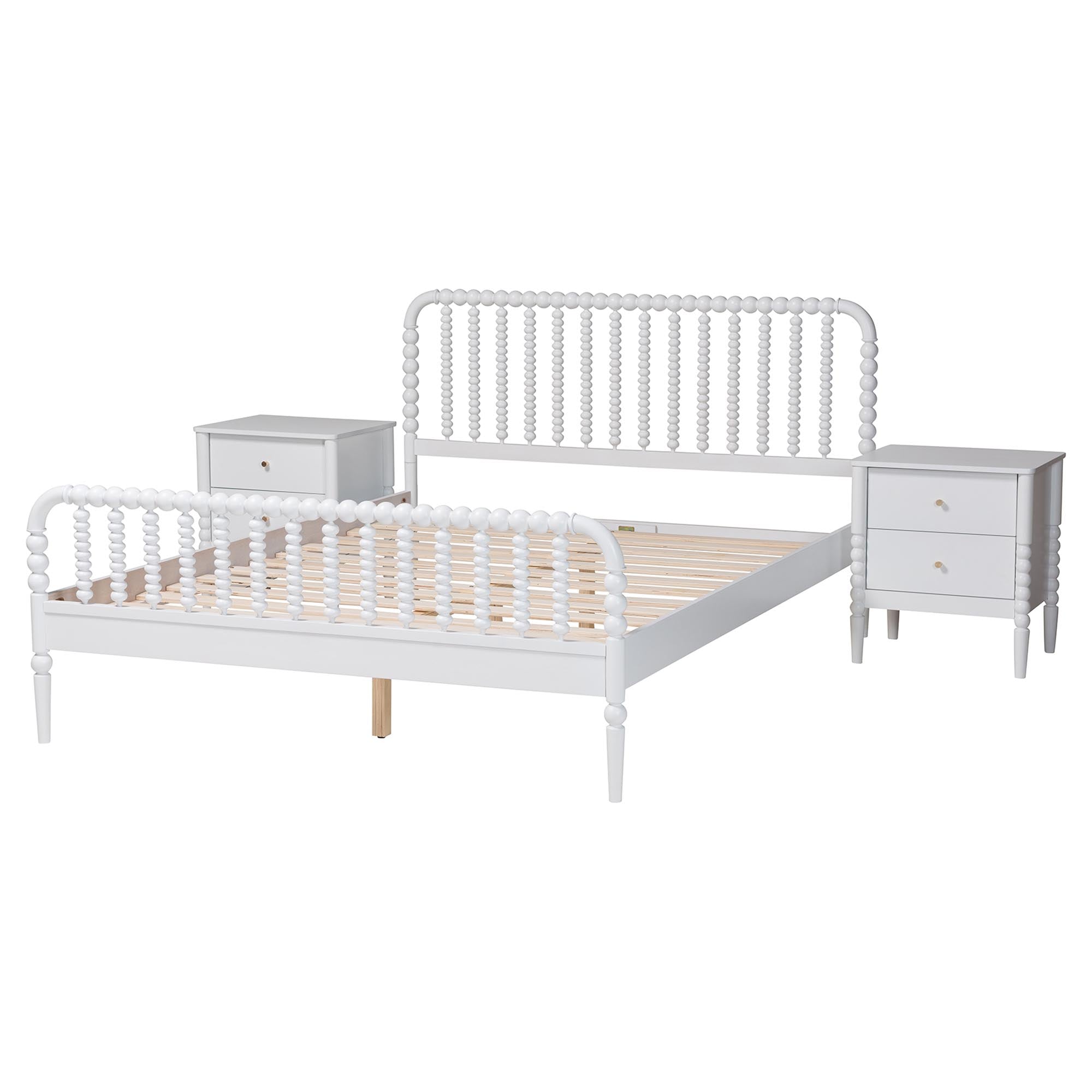 Lucera Mid-Century 3-Piece Bobbin Bedroom Set