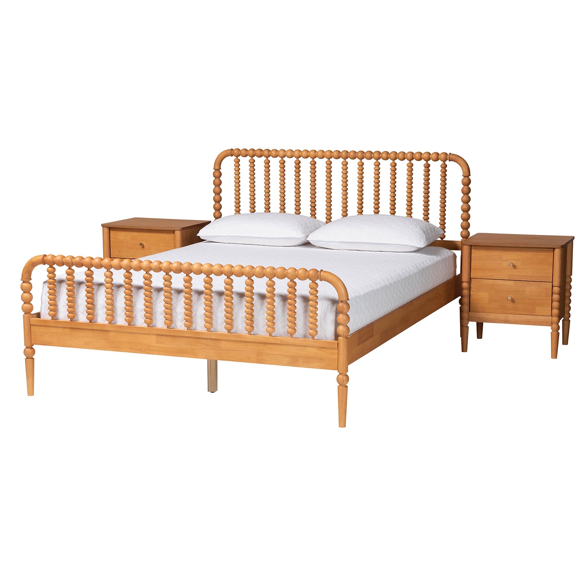 Lucera Mid-Century 3-Piece Bobbin Bedroom Set