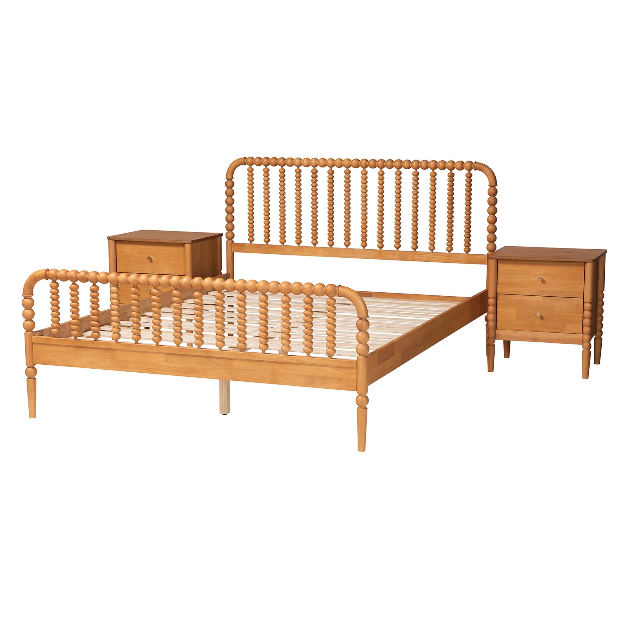 Lucera Mid-Century 3-Piece Bobbin Bedroom Set