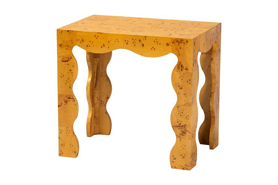 Bali & Pari Huxley Modern and Contemporary Real Burl Wood End Table