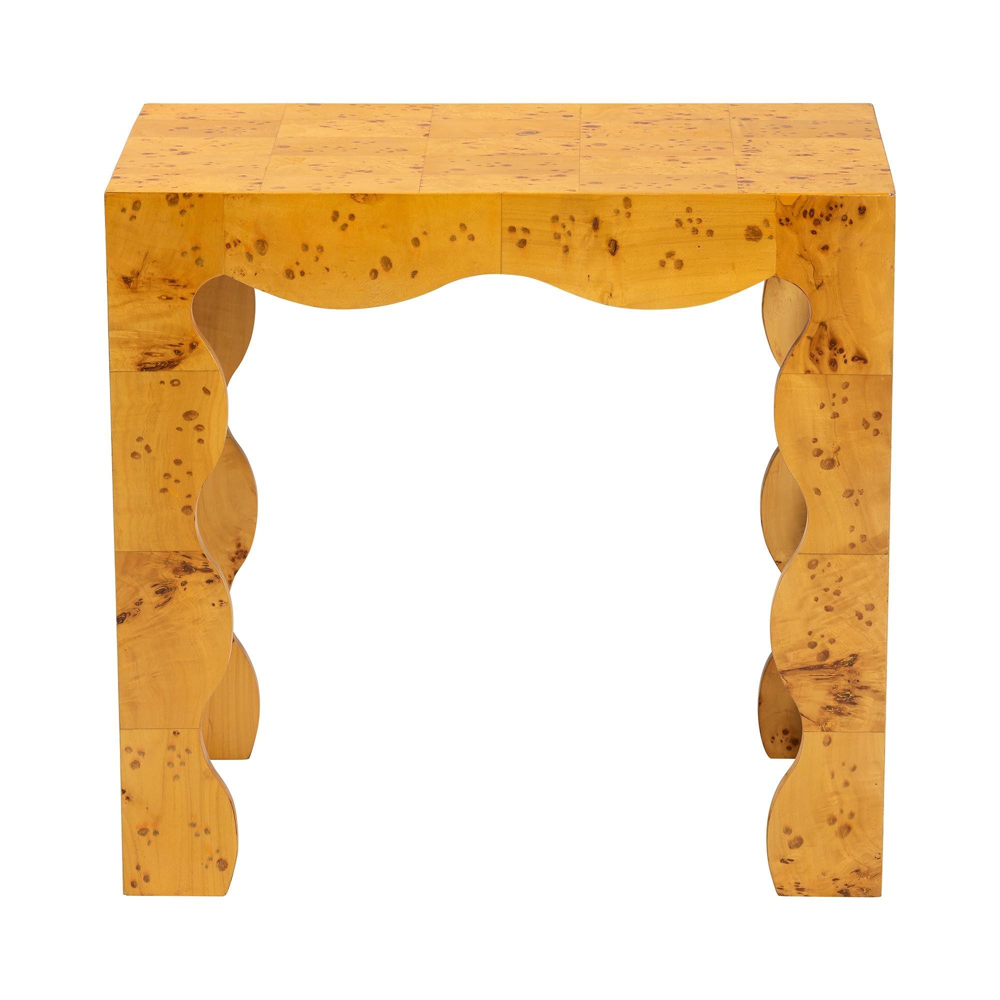 Bali & Pari Huxley Modern and Contemporary Real Burl Wood End Table