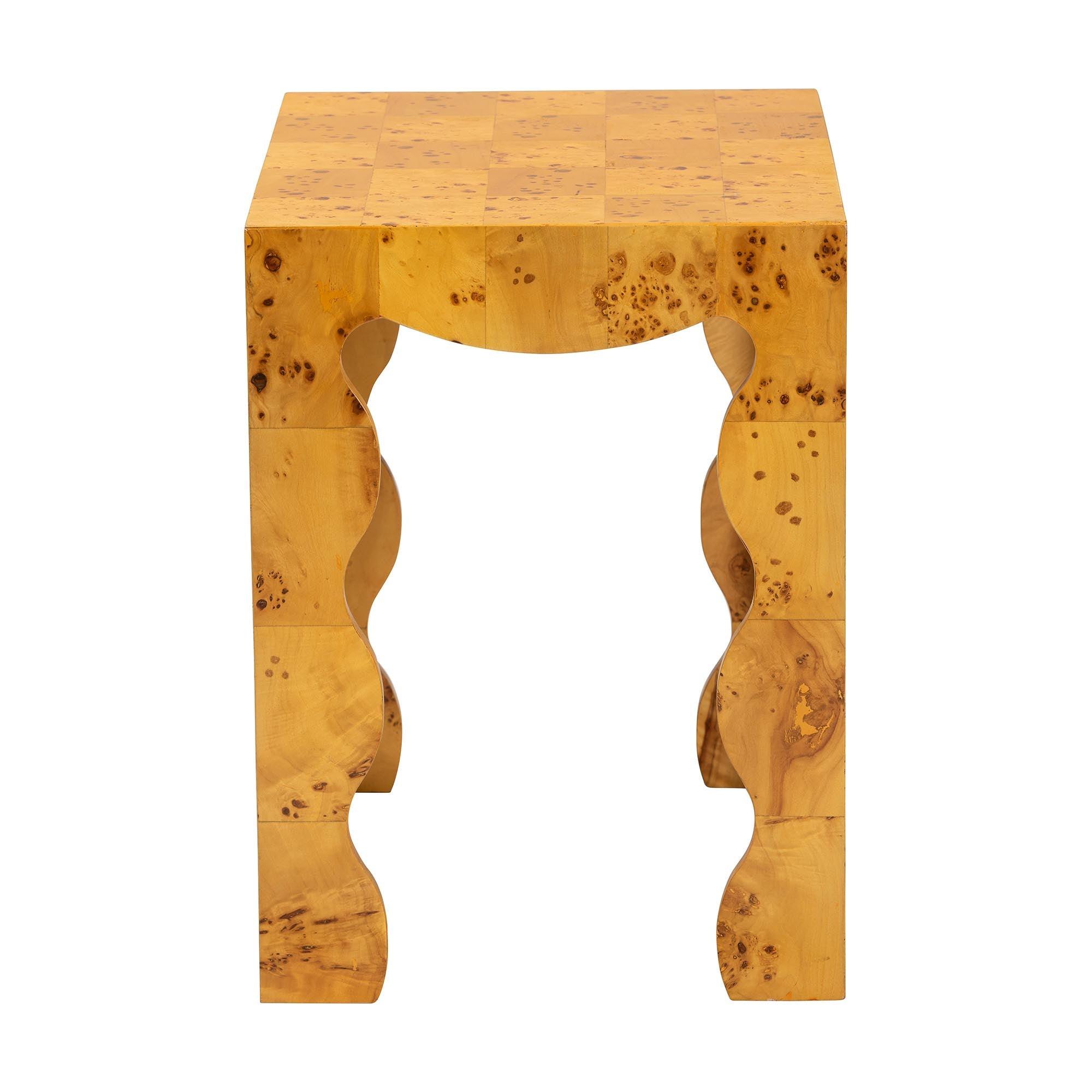 Bali & Pari Huxley Modern and Contemporary Real Burl Wood End Table