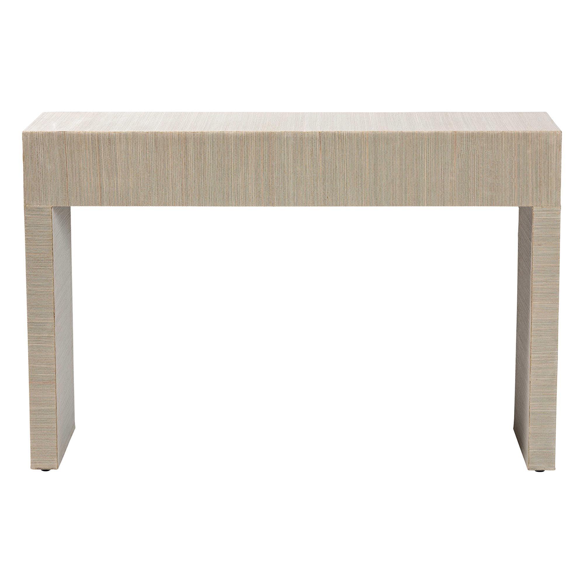 bali & pari Cielo Bohemian Woven Grasscloth 3-Drawer Console Table