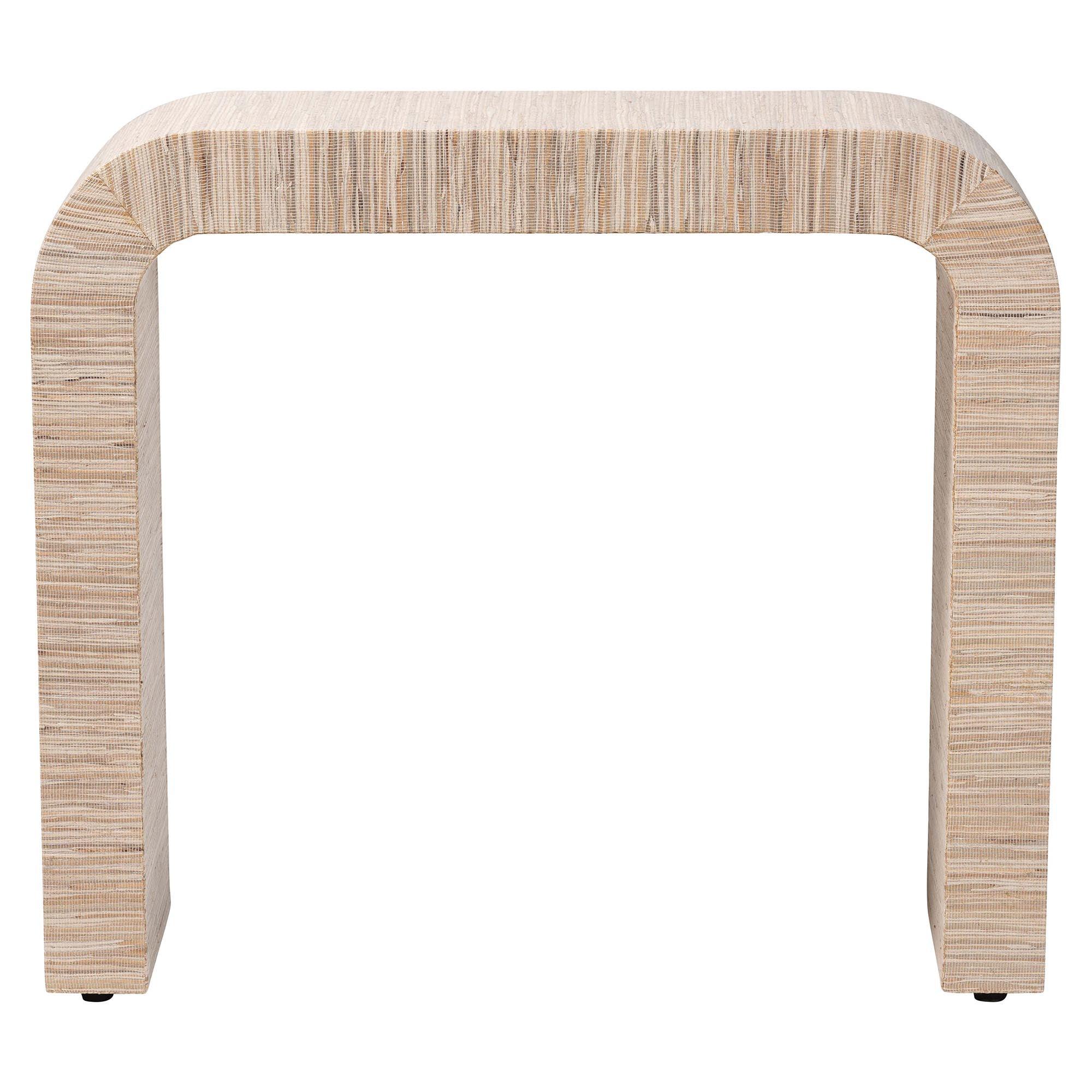 Bali & Pari Yareli Bohemian Woven Grasscloth Console Table