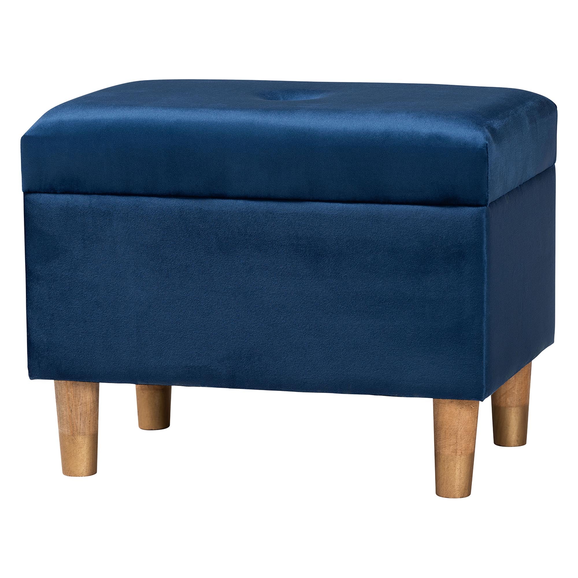 Elias Modern Velvet Fabric Storage Ottoman