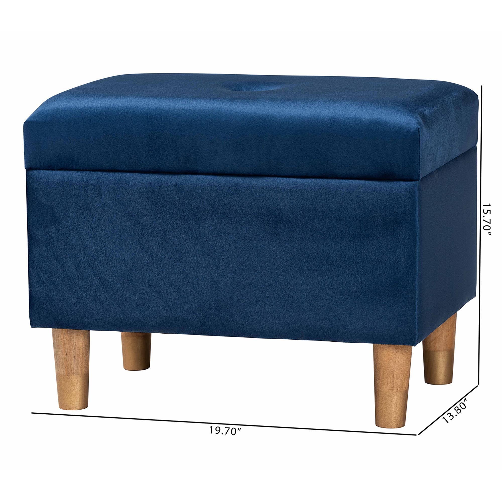 Elias Modern Velvet Fabric Storage Ottoman