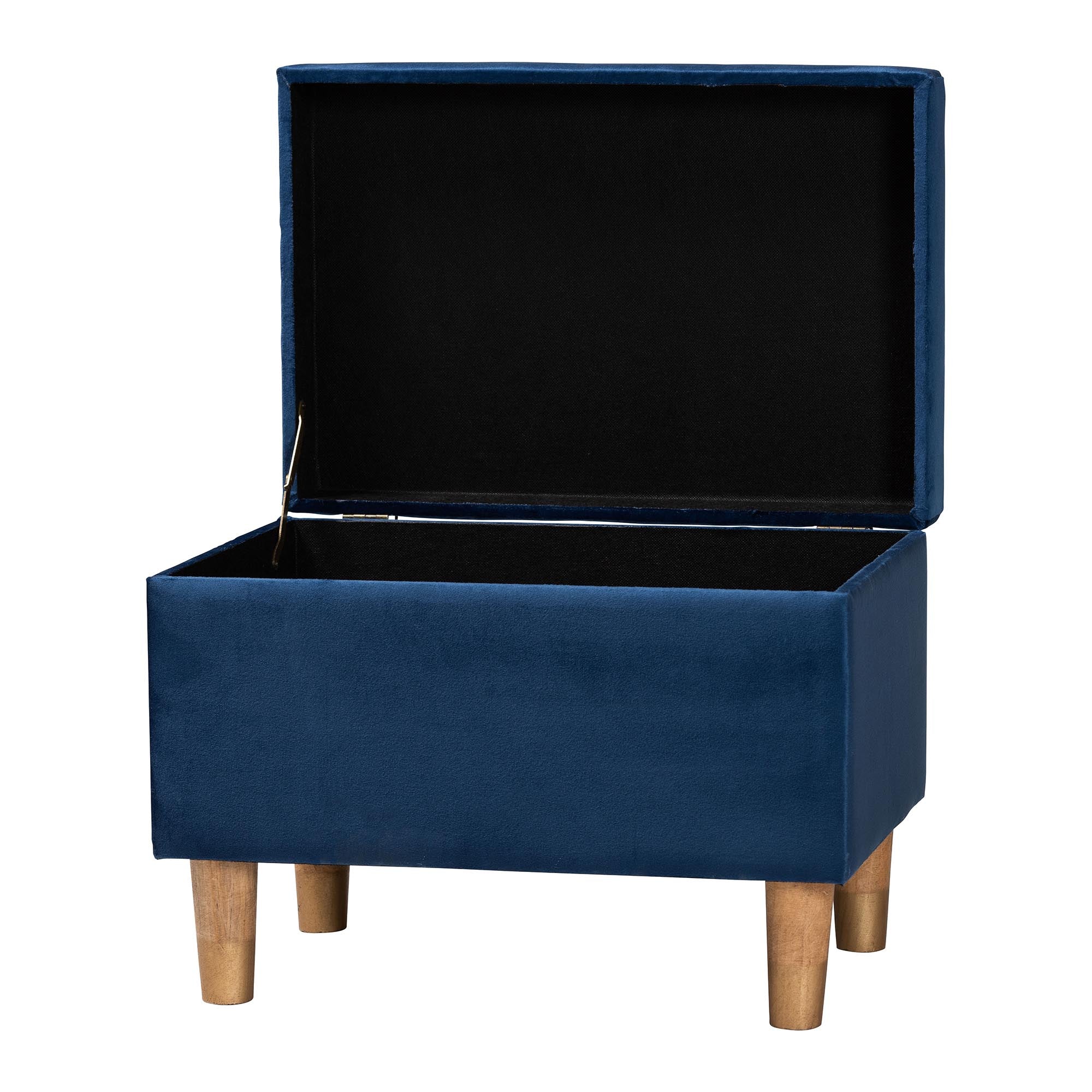 Elias Modern Velvet Fabric Storage Ottoman