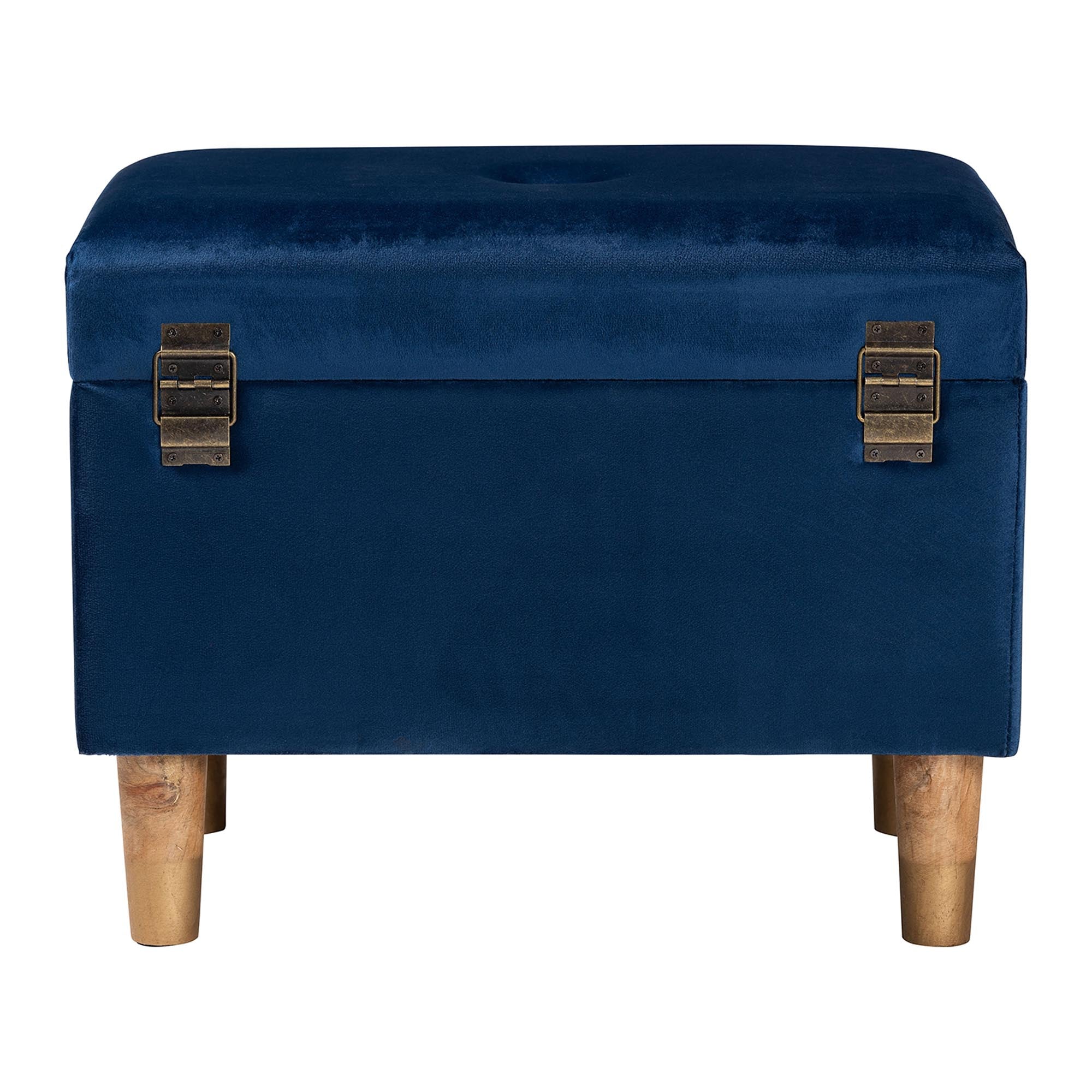 Elias Modern Velvet Fabric Storage Ottoman