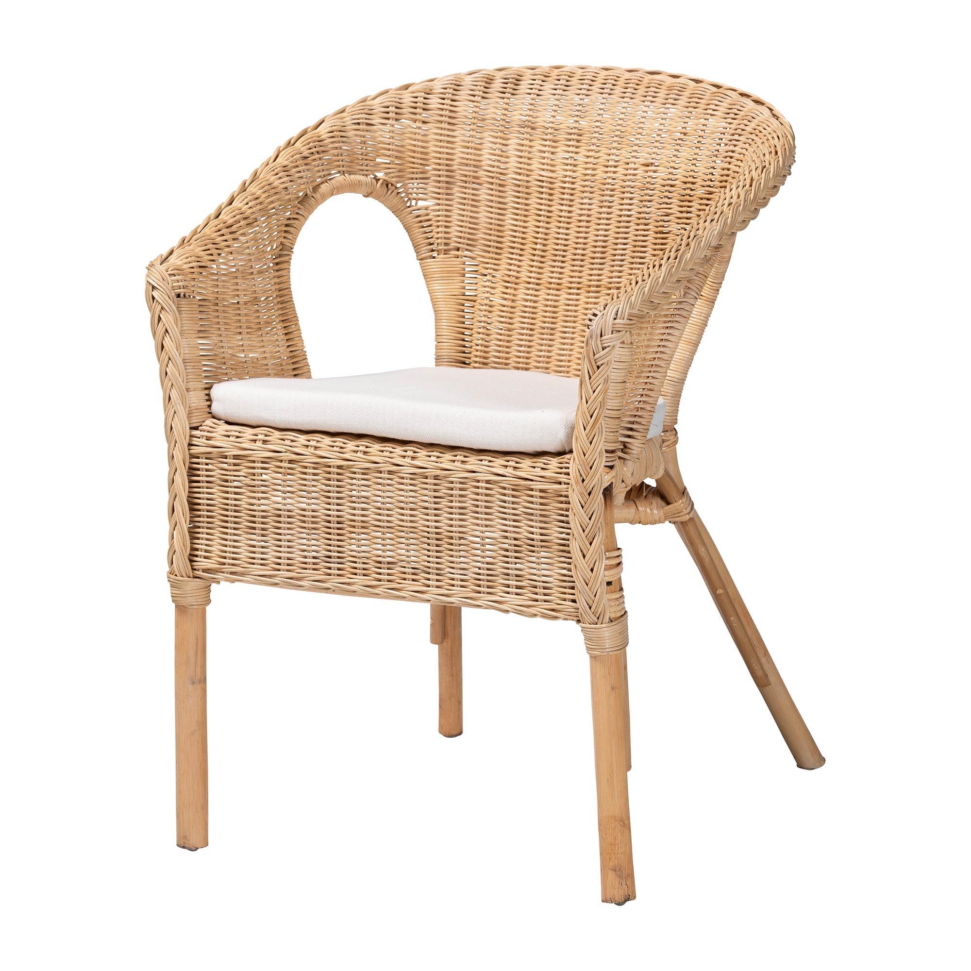 bali & pari Abbey Modern Bohemian Rattan Dining Chair