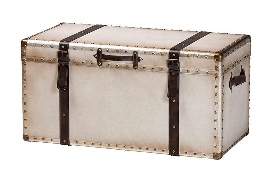 Nevio Vintage Weathered Canvas Storage Trunk