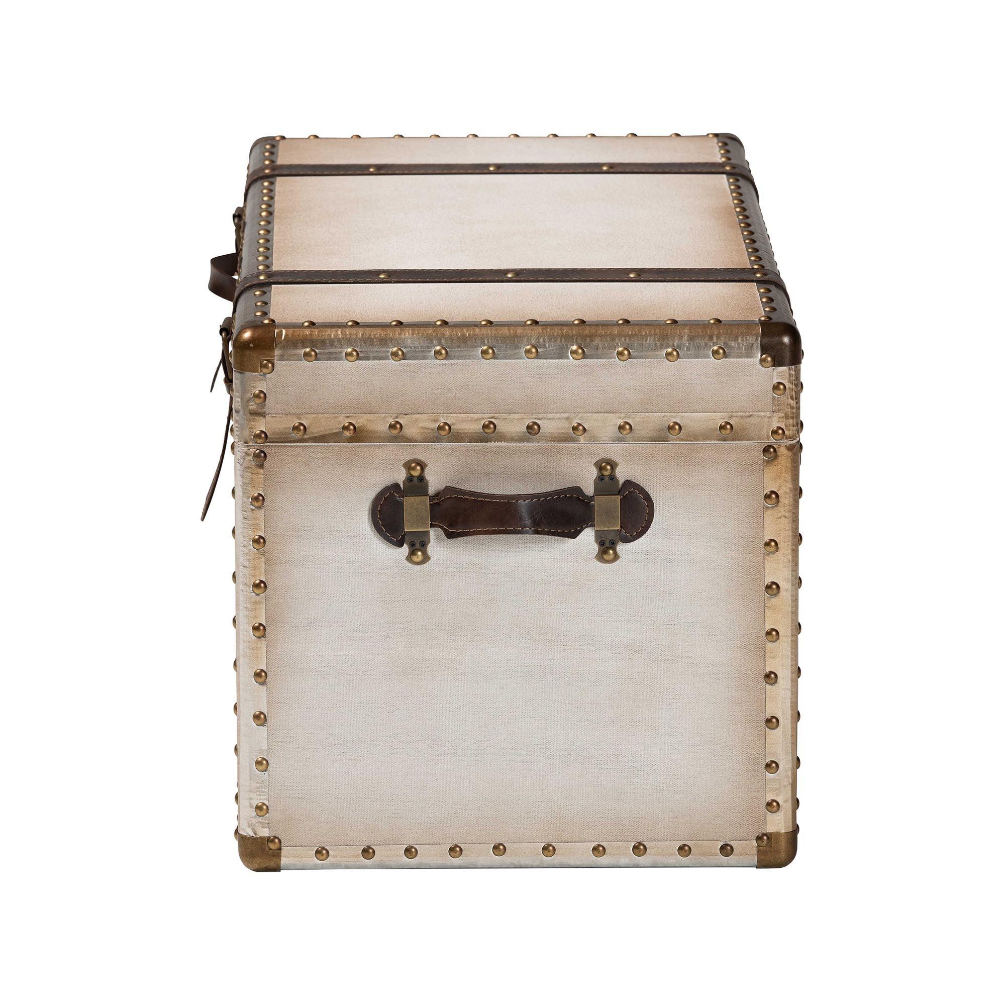 Nevio Vintage Weathered Canvas Storage Trunk