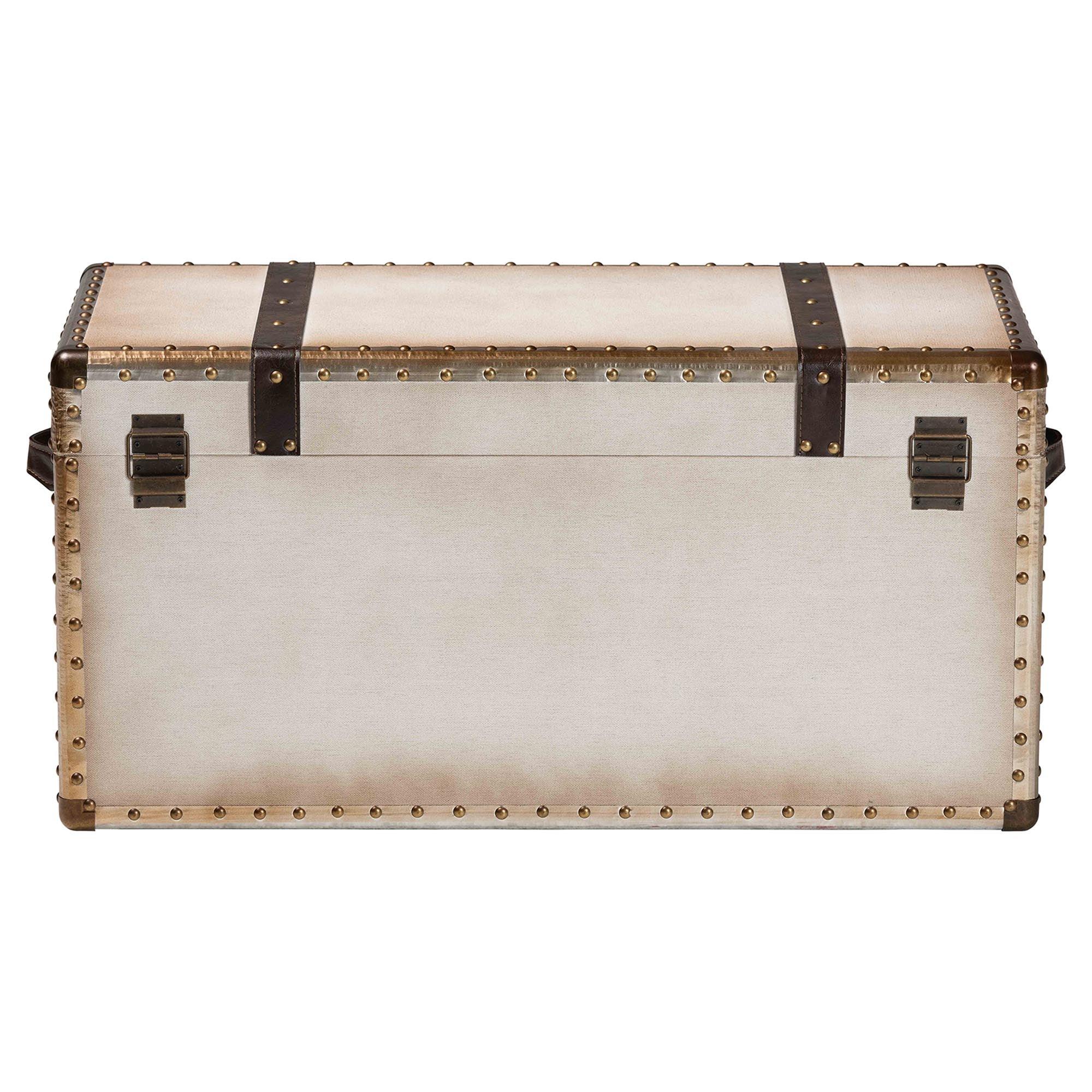 Nevio Vintage Weathered Canvas Storage Trunk