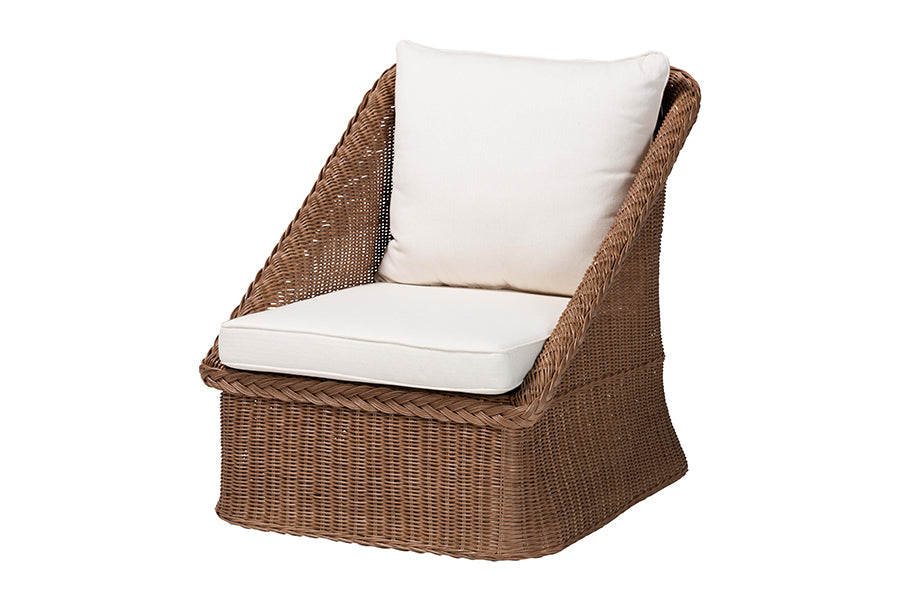 Bali & Pari Derris Bohemian Peanut Braided Rattan Arm Chair