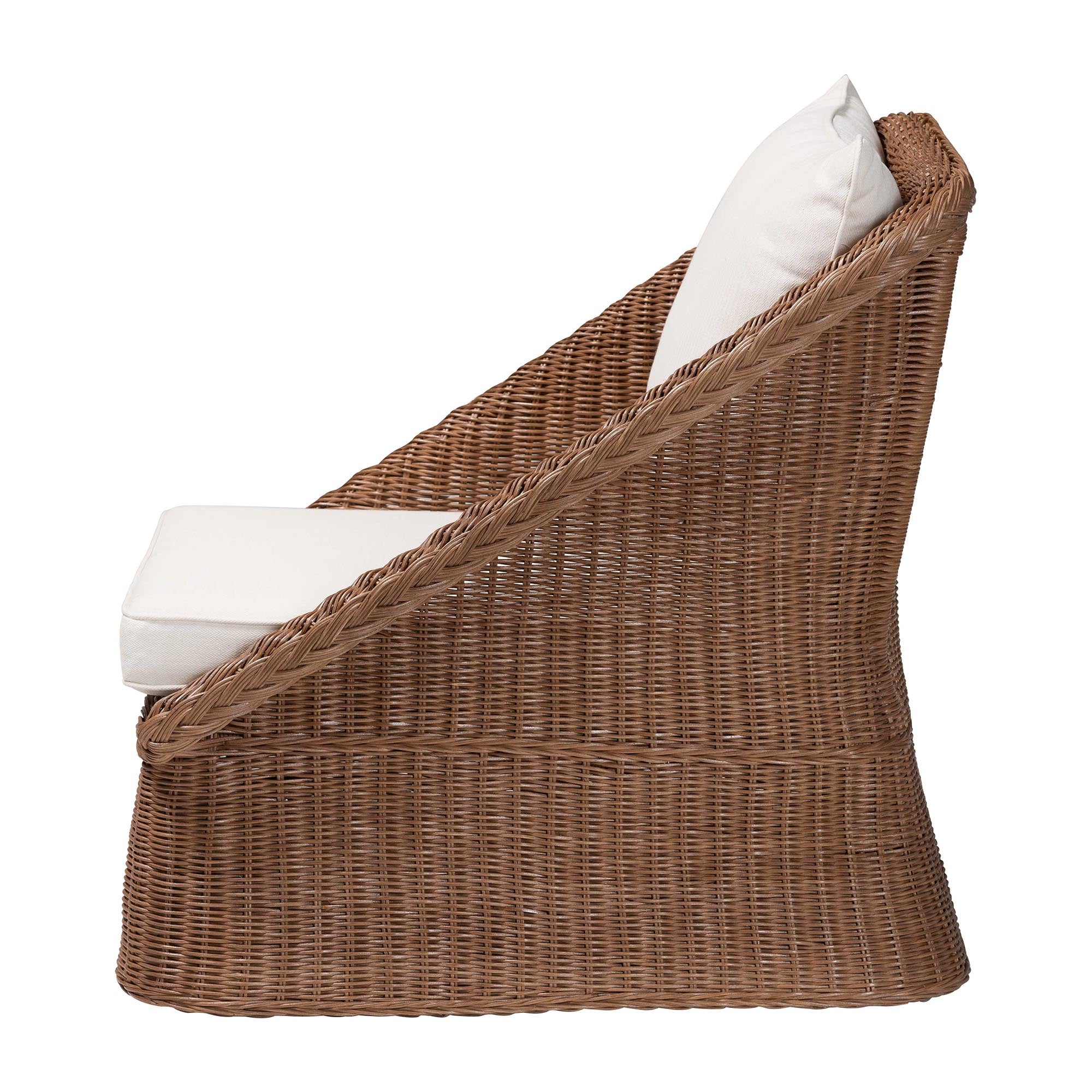 Bali & Pari Derris Bohemian Peanut Braided Rattan Arm Chair