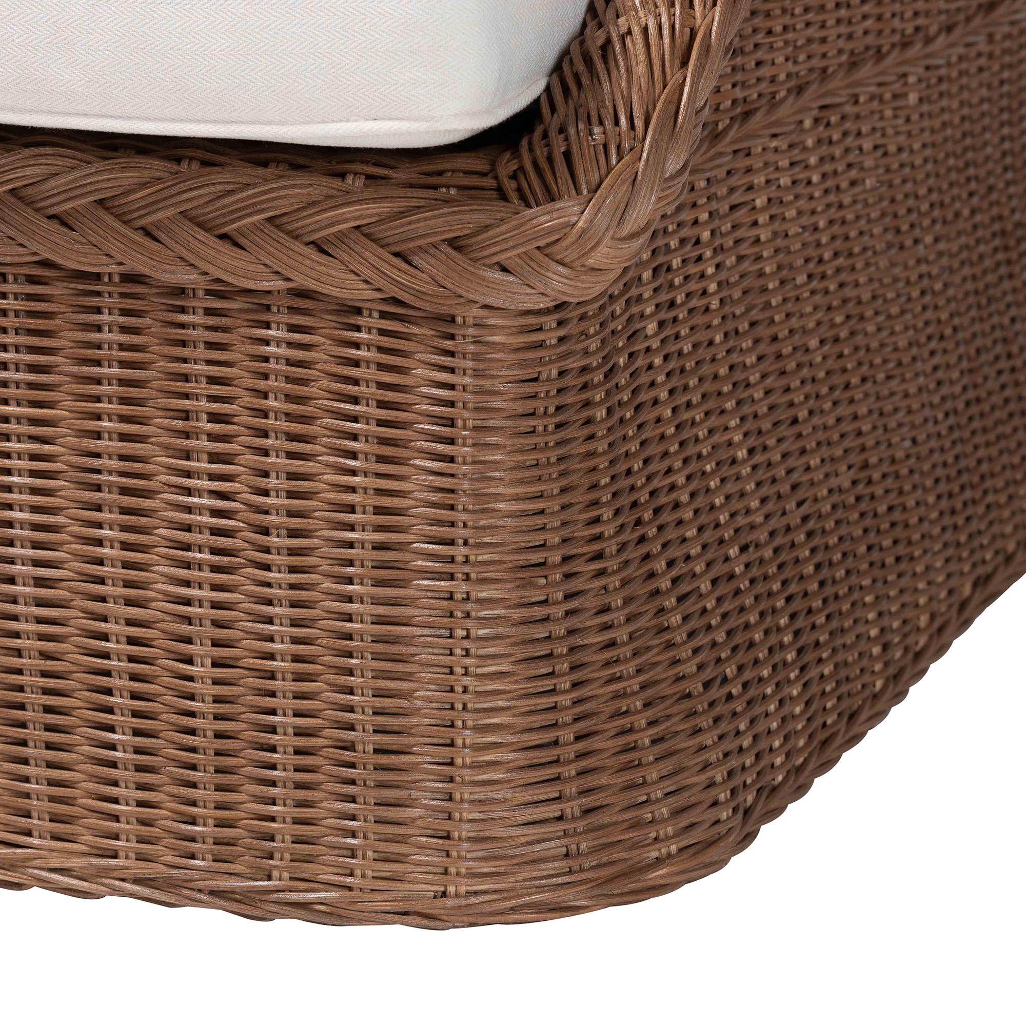 Bali & Pari Derris Bohemian Peanut Braided Rattan Arm Chair