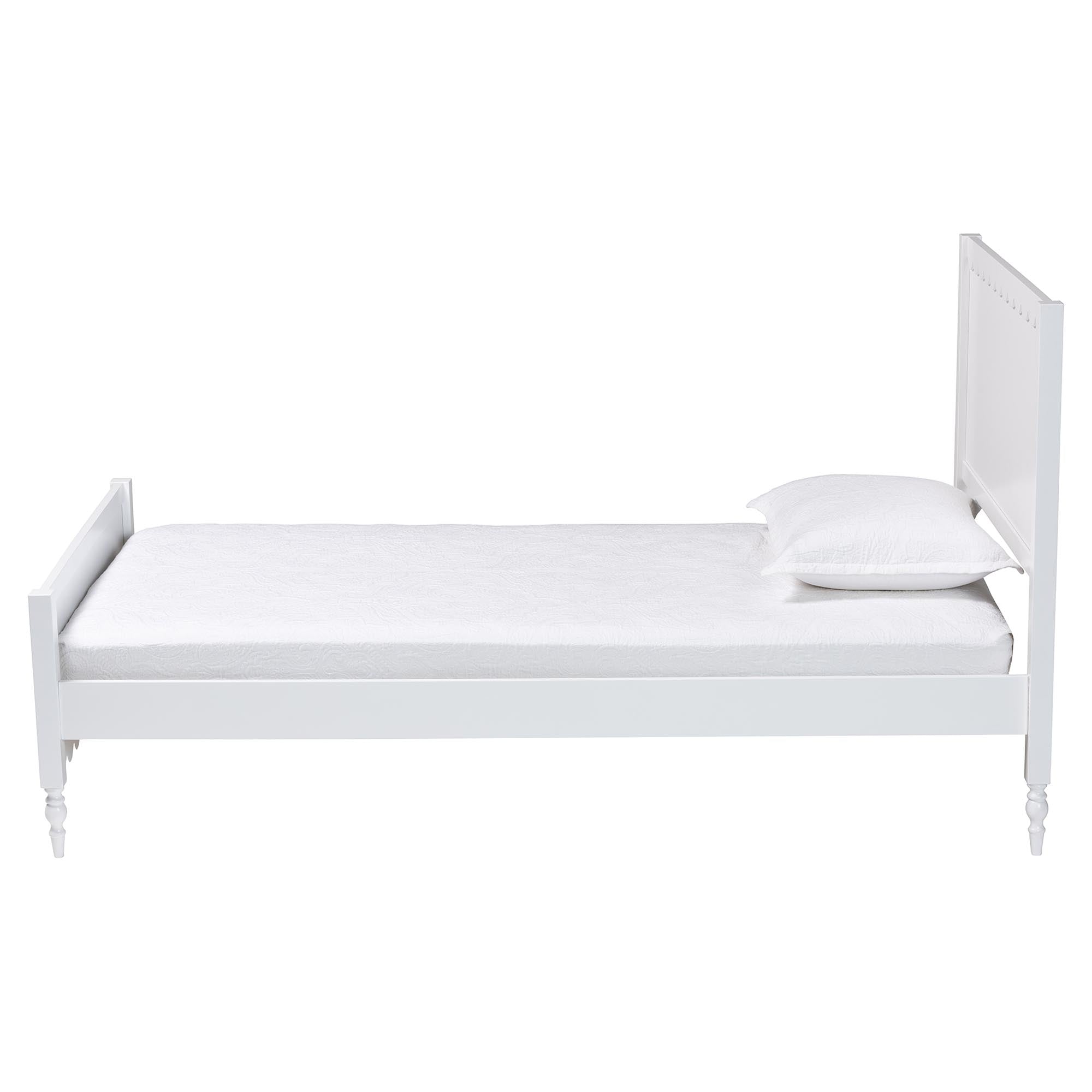 Roni Modern Wood Platform Bed with Scalloped Edges