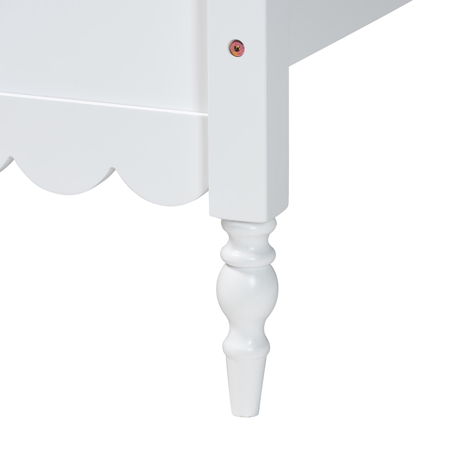 Roni Modern Wood Platform Bed with Scalloped Edges