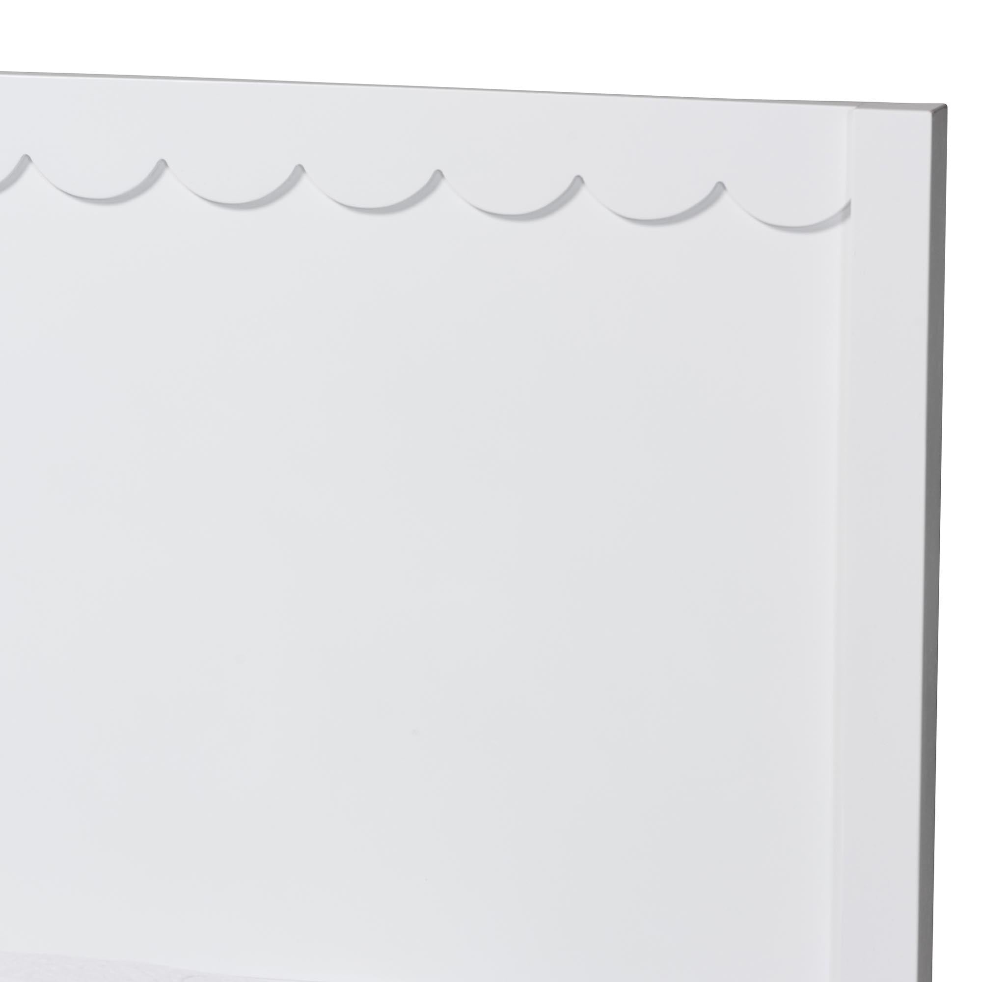 Roni Modern Scalloped Wood 4-Piece Bedroom Set with Two Nightstands