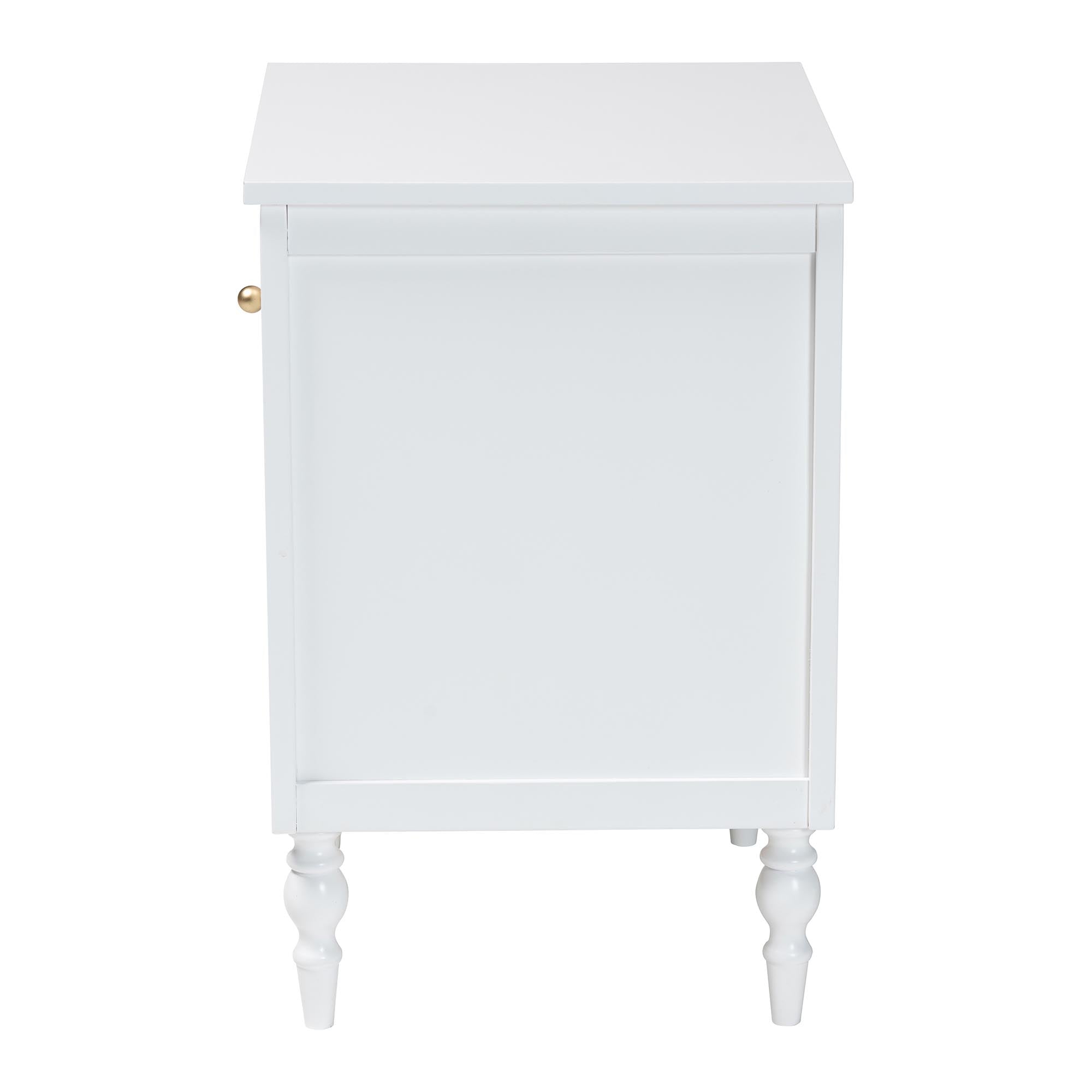 Roni Modern Wood 1-Drawer Nightstand with Scalloped Edges