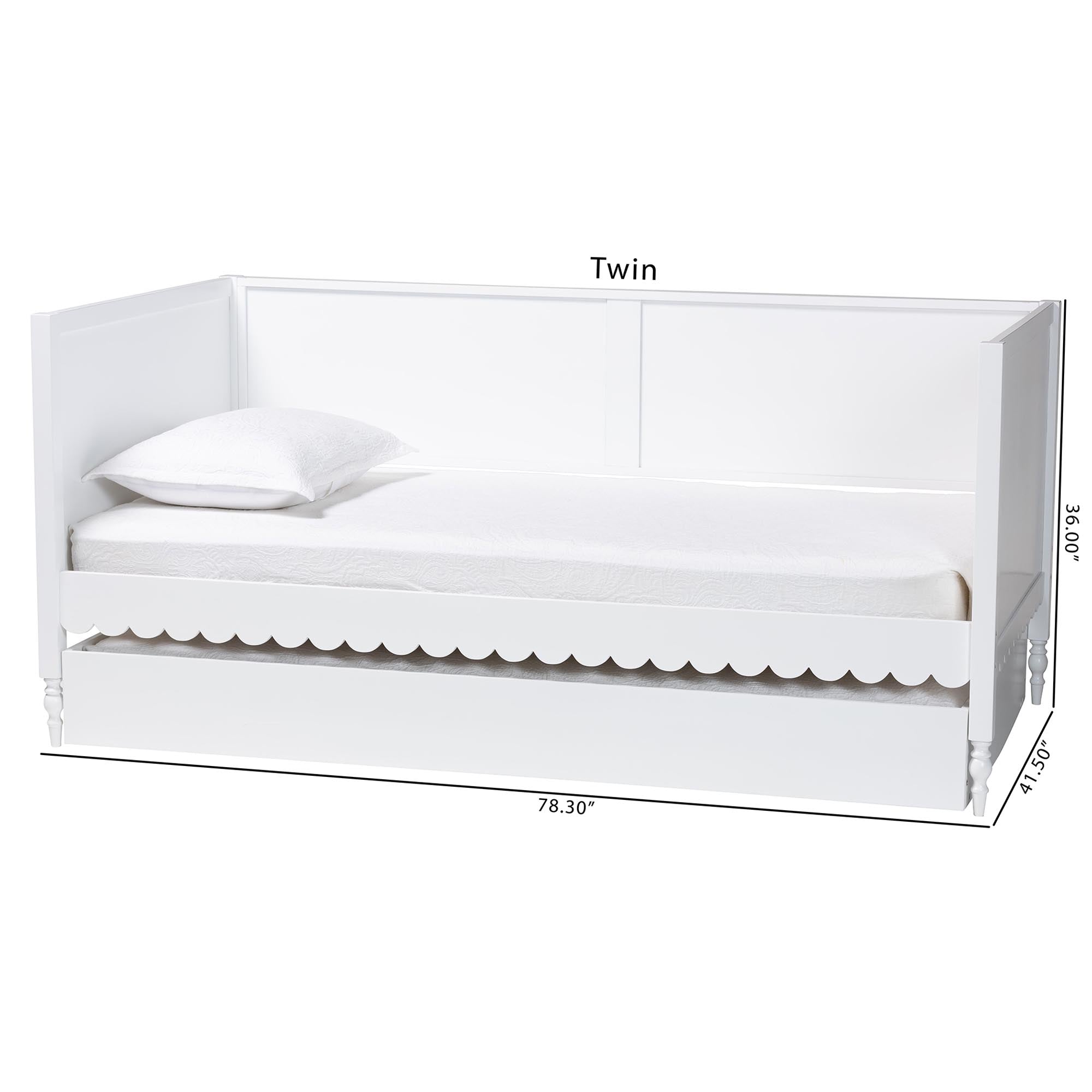 Roni Modern Scalloped Wood Daybed
