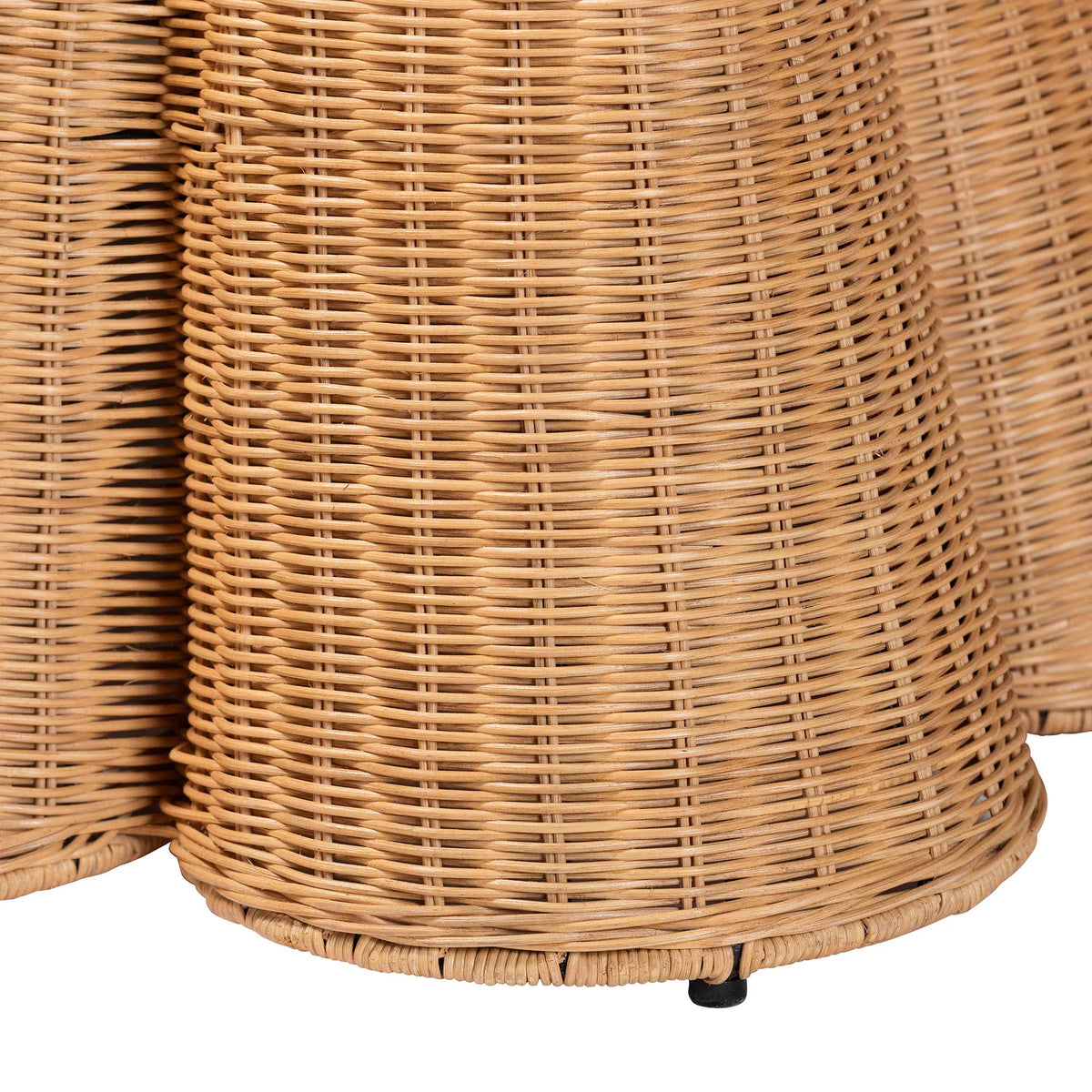Bali & Pari Palm Scallop Rattan Ottoman