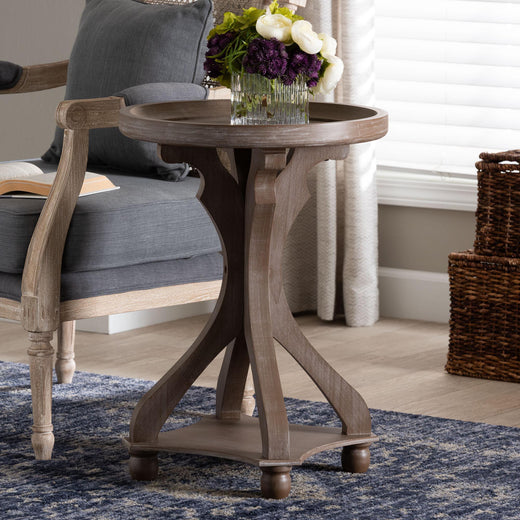 Westlyn French Country Antique Wood End Table