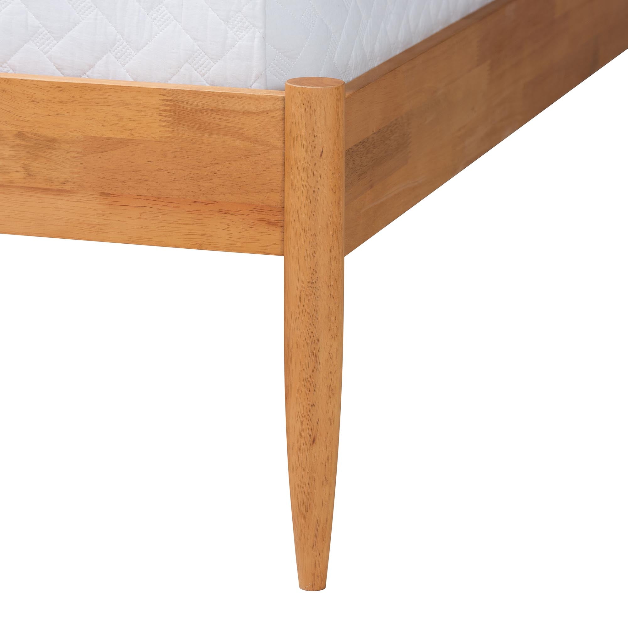 Wrenley Japandi Wood Bed with Antique Rattan