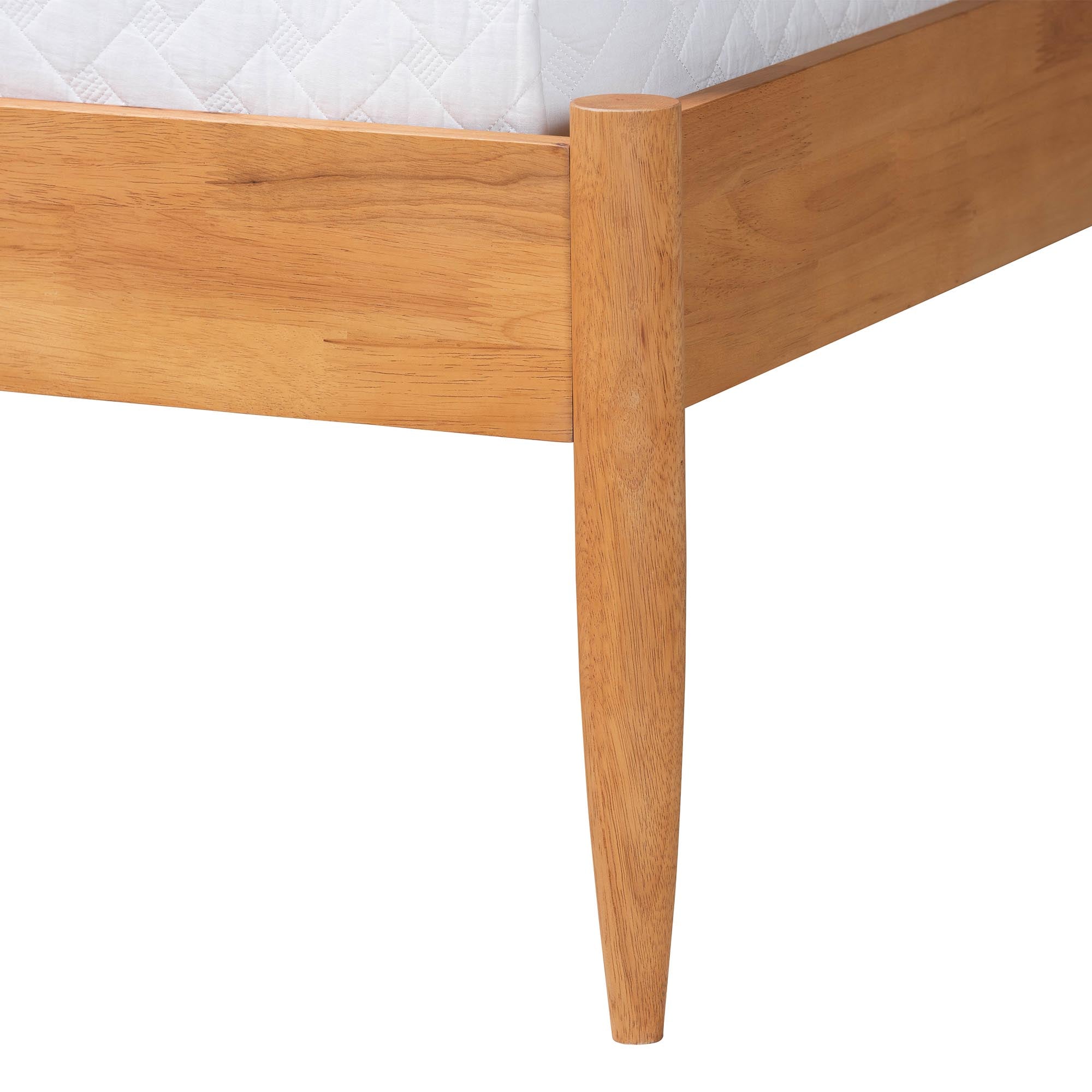 Dawson Japandi Cream Teddy Fabric and Wood Bed