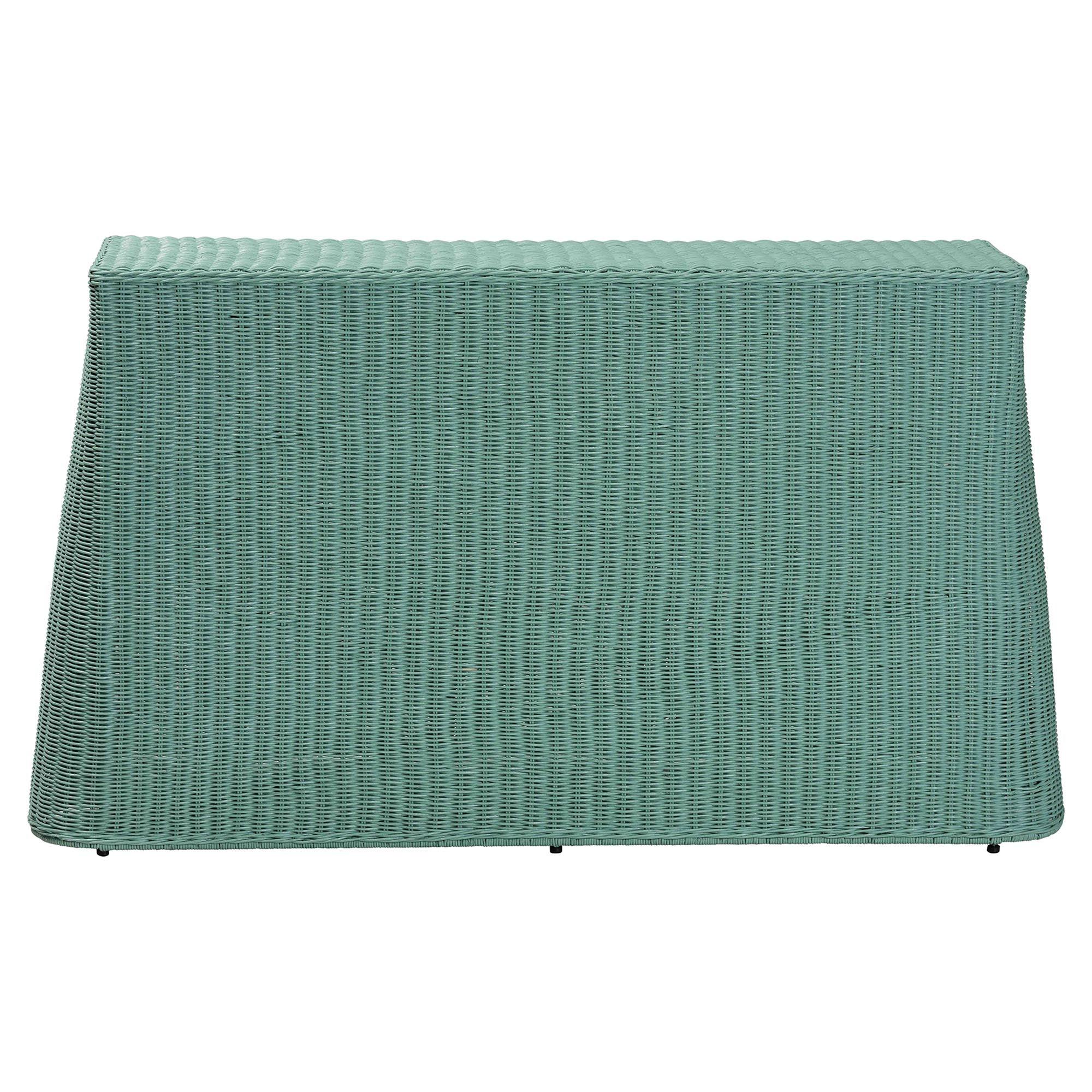 bali & pari Palm Bohemian Seafoam Scallop Rattan Console Table