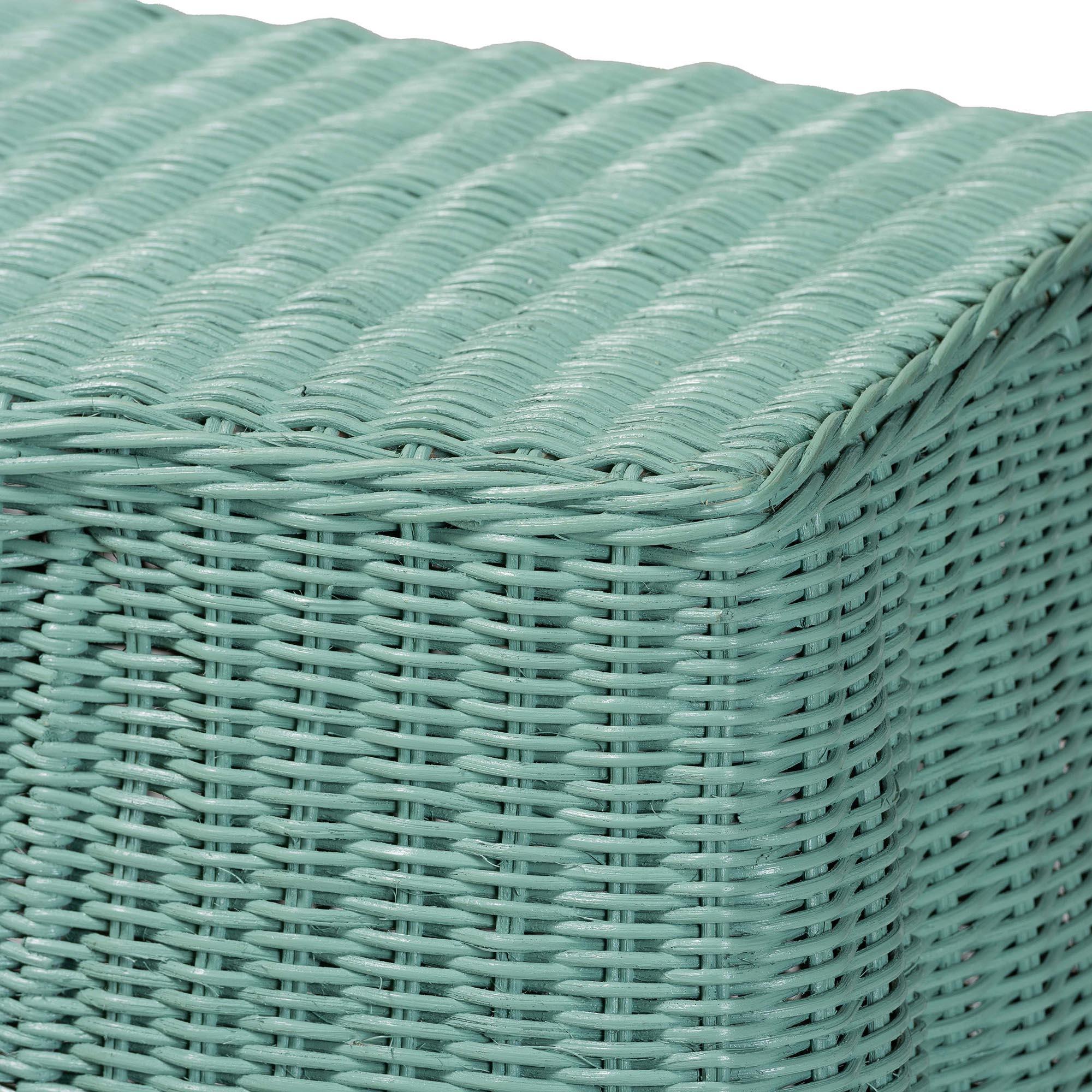 bali & pari Palm Bohemian Seafoam Scallop Rattan Console Table