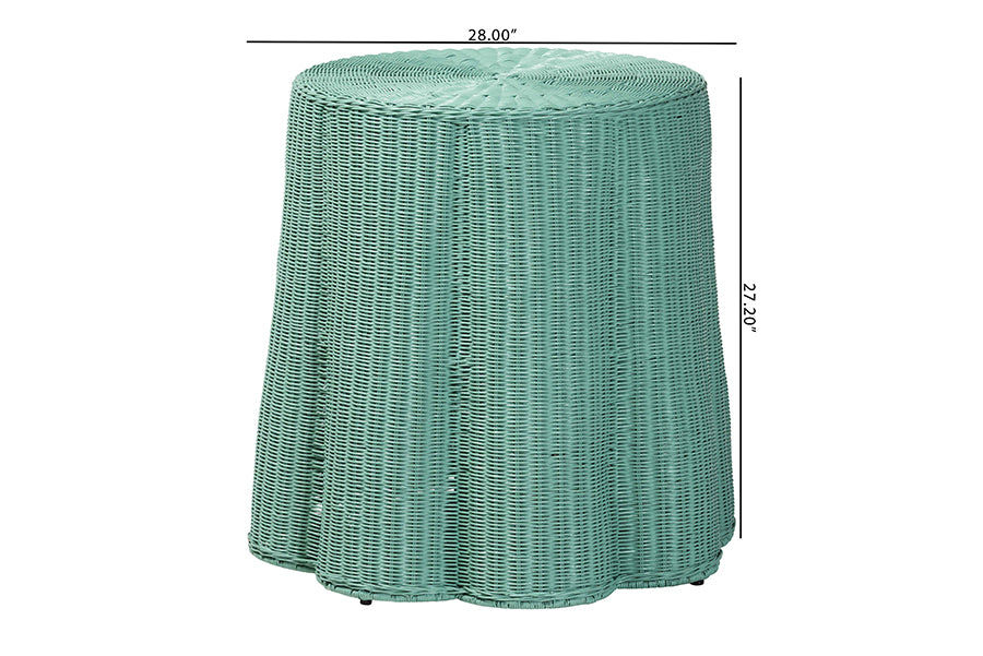 Bali & Pari Palm Scallop Rattan Console Table