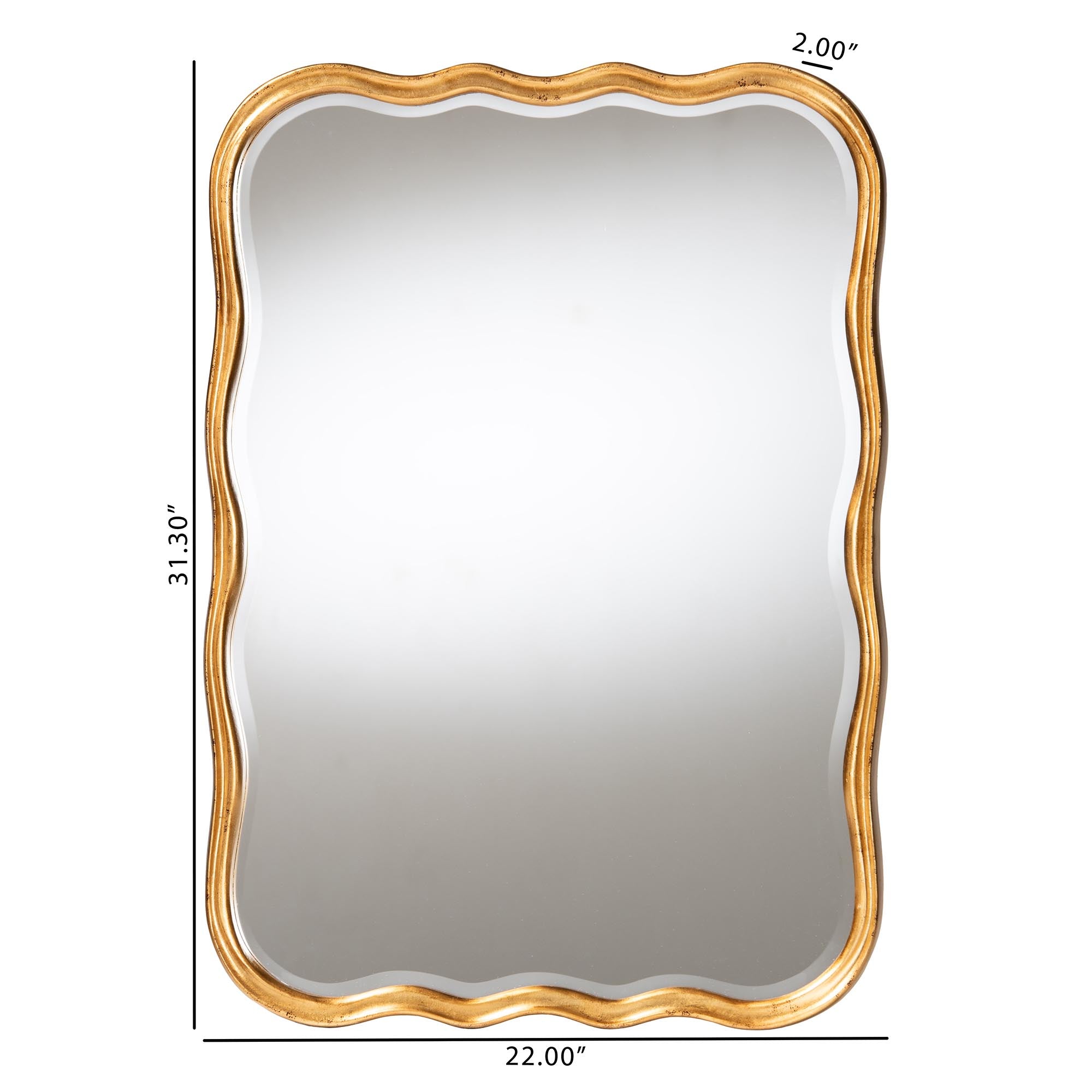Fredrika leaf Scalloped Wood Accent Wall Mirror
