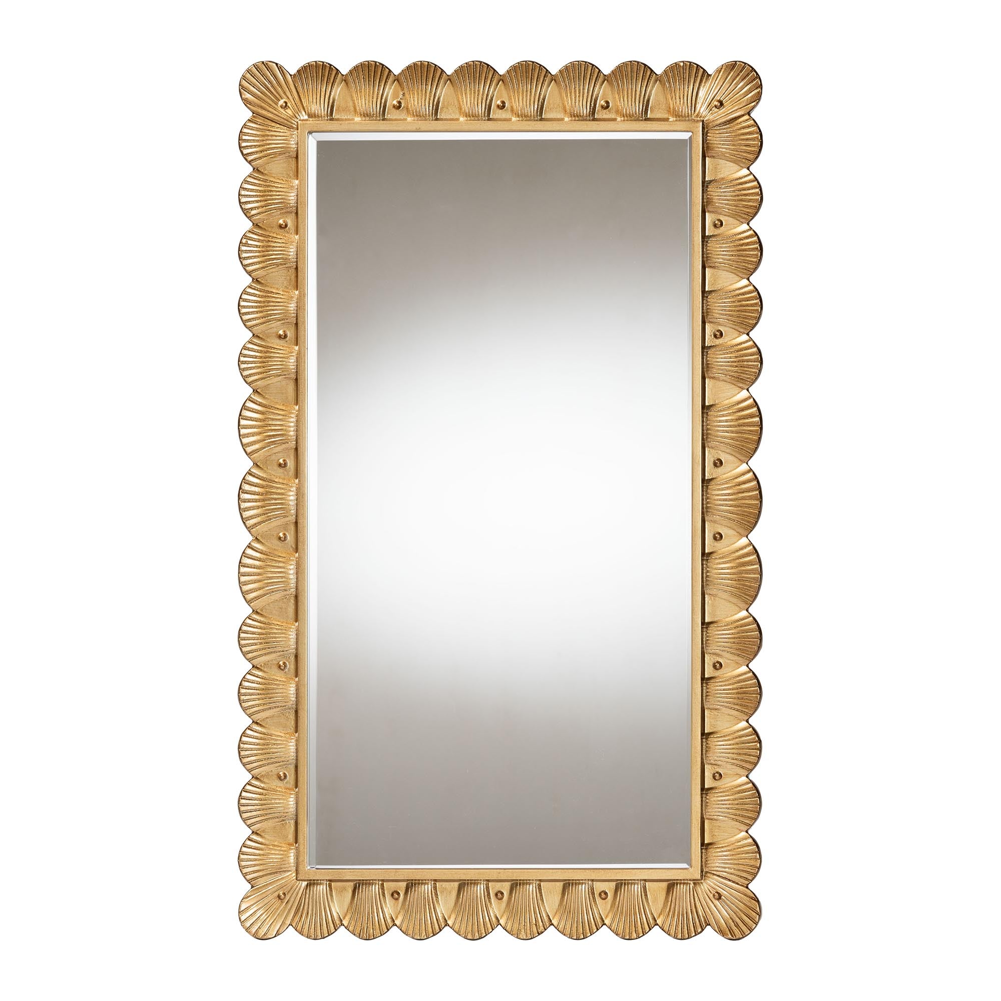 Vadim Wood Accent Mirror with Seashell Border