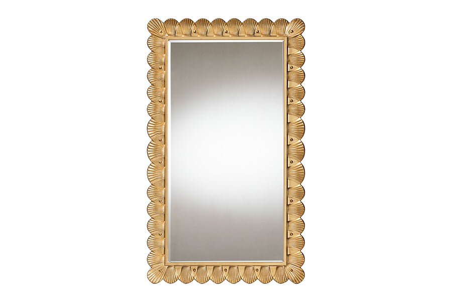 Vadim Wood Accent Mirror with Seashell Border