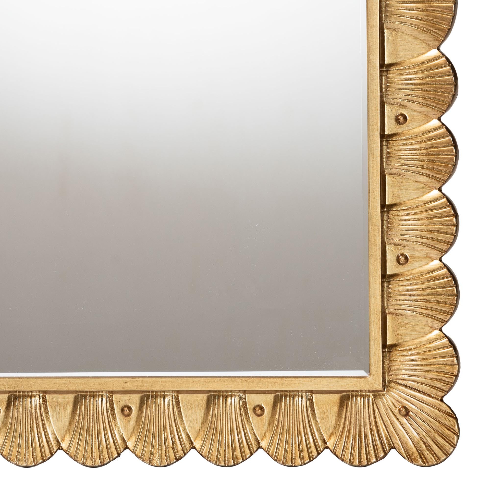 Vadim Wood Accent Mirror with Seashell Border