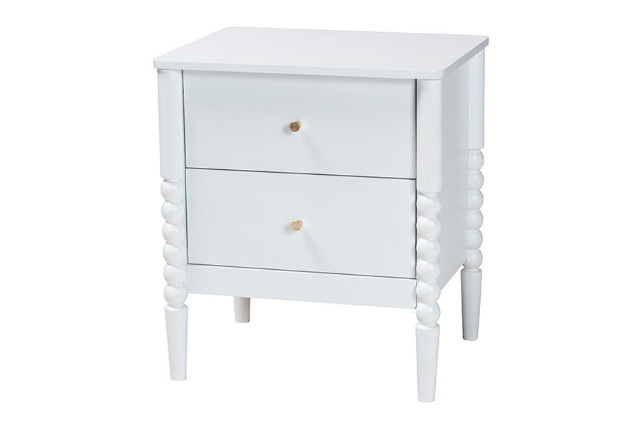 Lucera Mid-Century 2-Drawer Bobbin Nightstand
