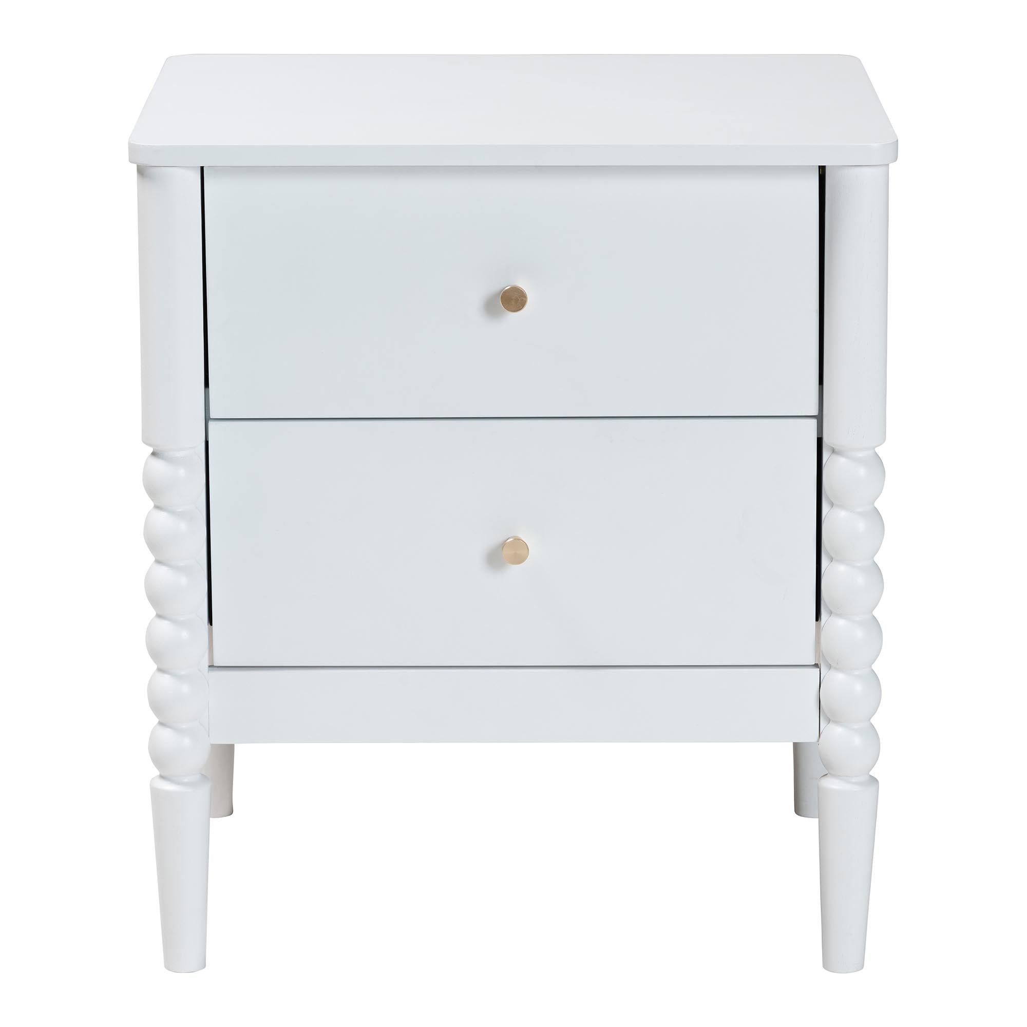 Lucera Mid-Century 2-Drawer Bobbin Nightstand