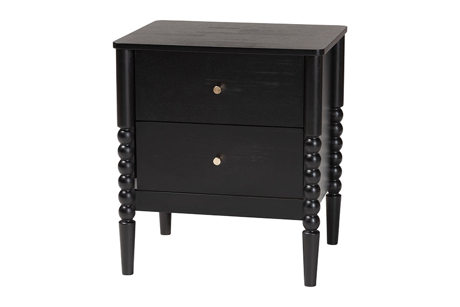 Lucera Mid-Century 2-Drawer Bobbin Nightstand