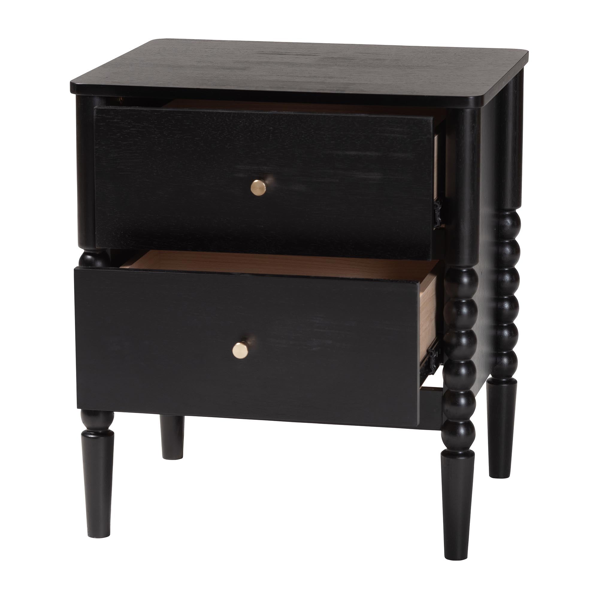 Lucera Mid-Century 2-Drawer Bobbin Nightstand