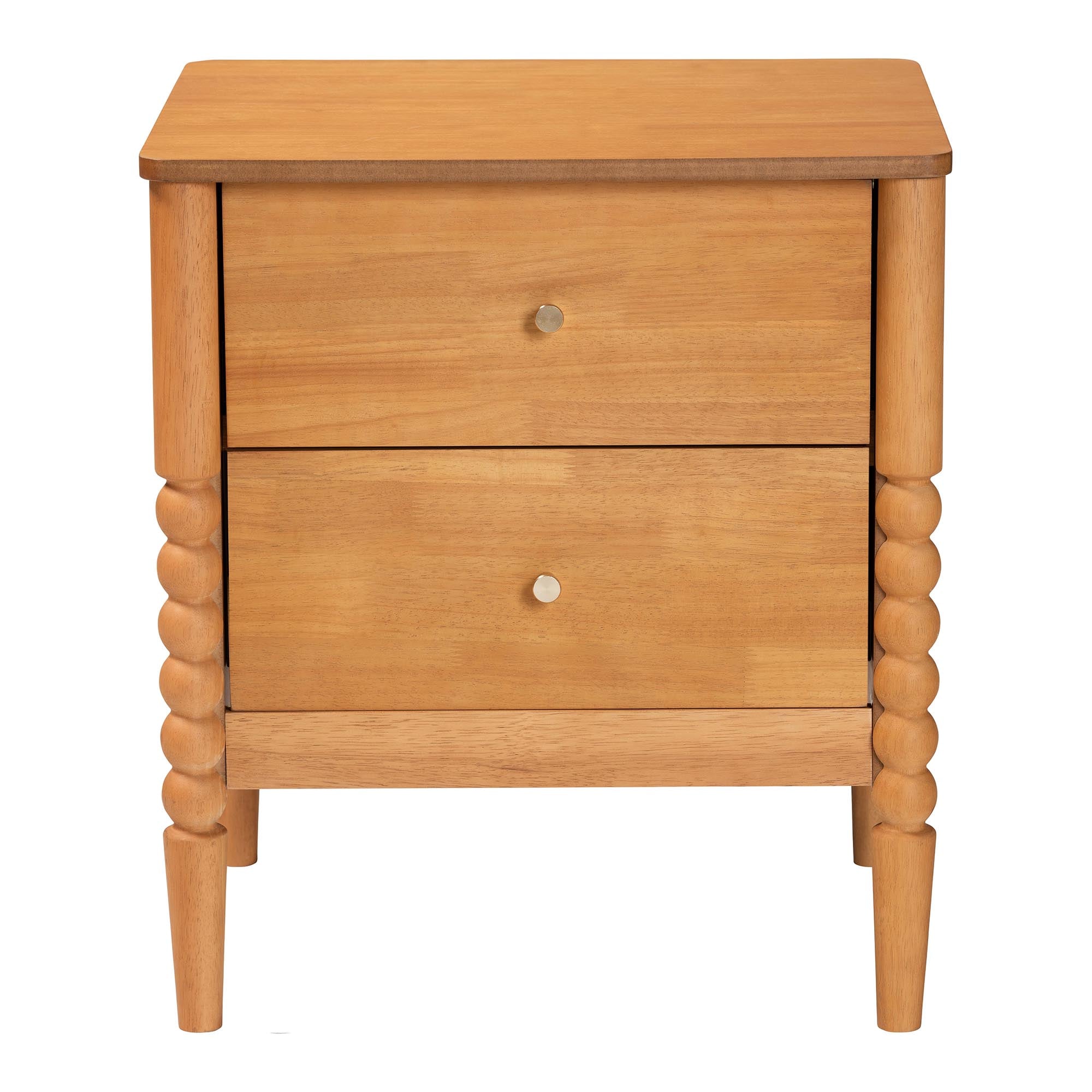 Lucera Mid-Century 2-Drawer Bobbin Nightstand