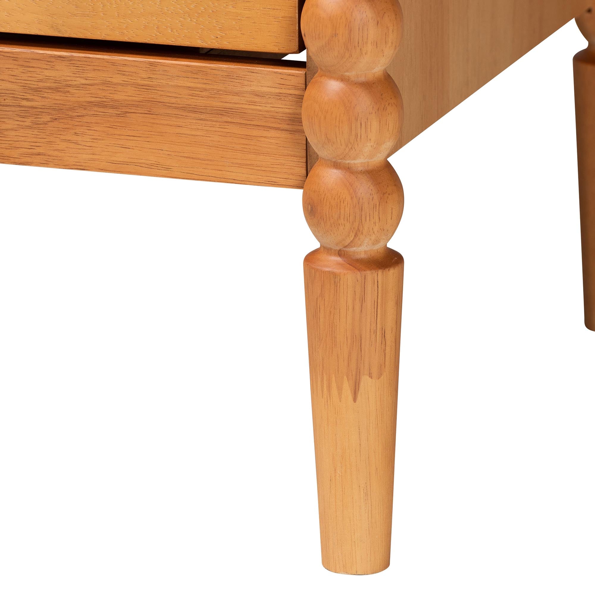 Lucera Mid-Century Bobbin Wood 4-Drawer Chest